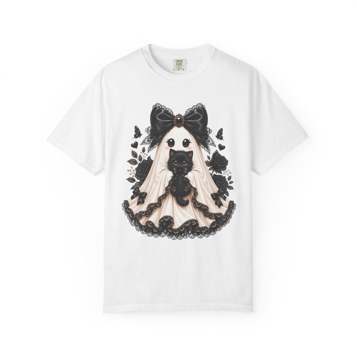 Lace Kitten Ghost Tee - Comfort Colors