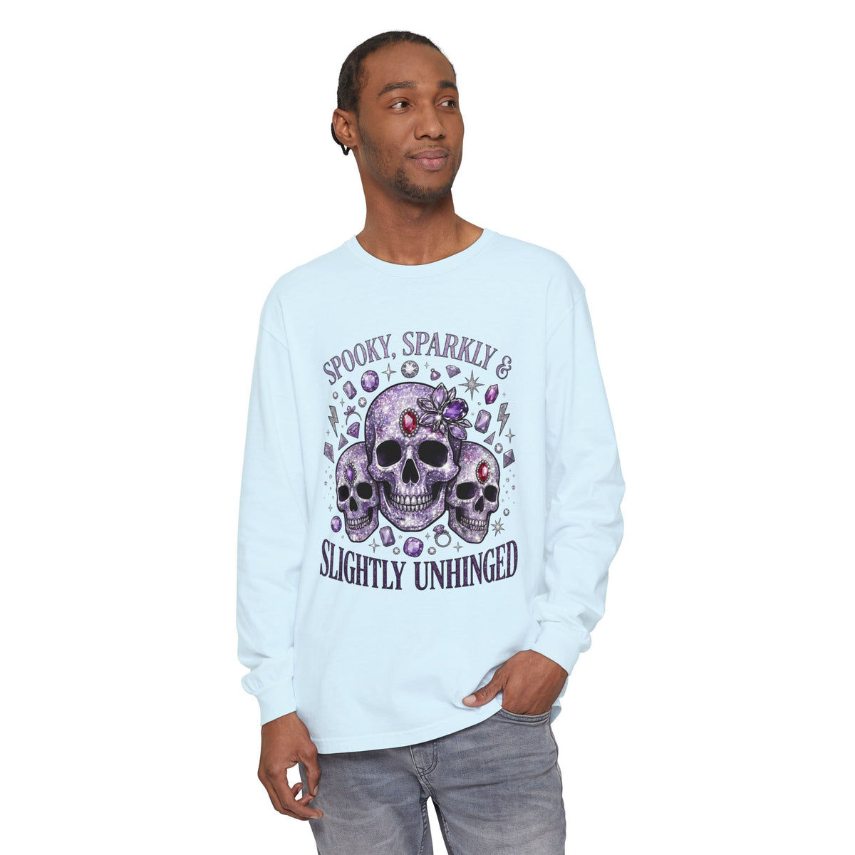 Spooky and Sparkly Long Sleeve Tee - Comfort Colors