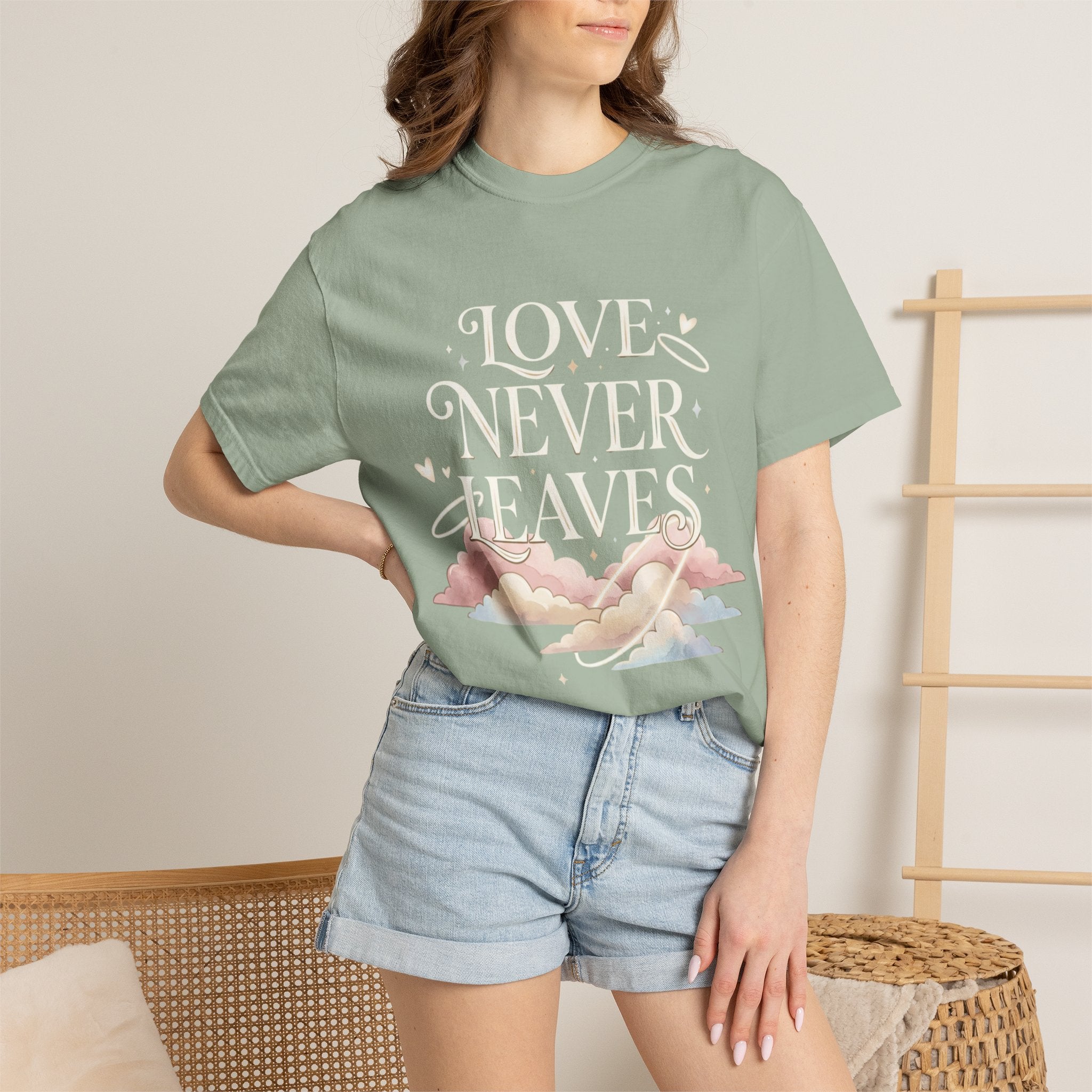 Love Never Leaves Tee - Comfort Colors