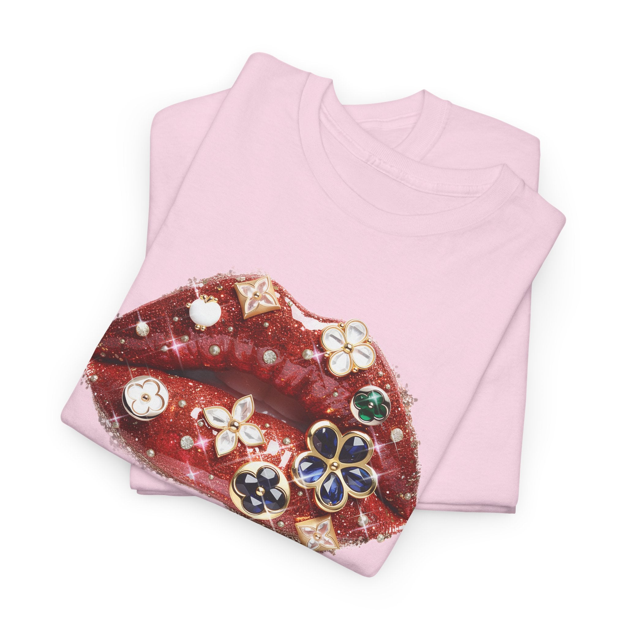 Jeweled Lip Graphic Tee - Gildan Tee