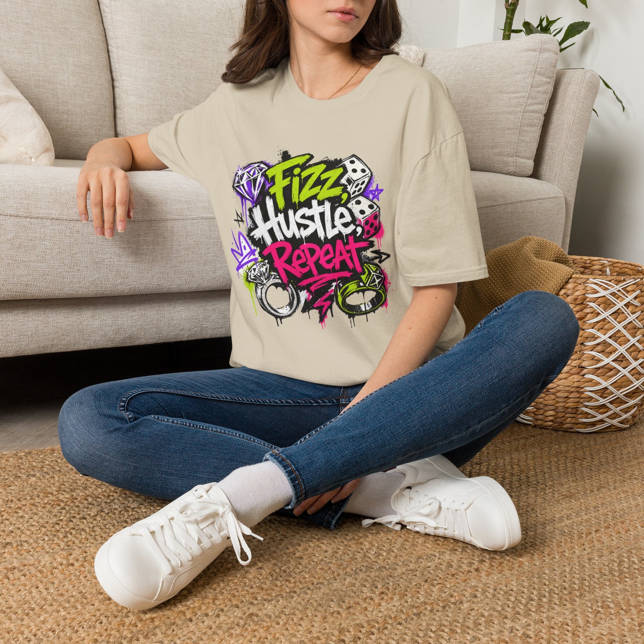 Fizz Hustle Repeat Tee - Gildan
