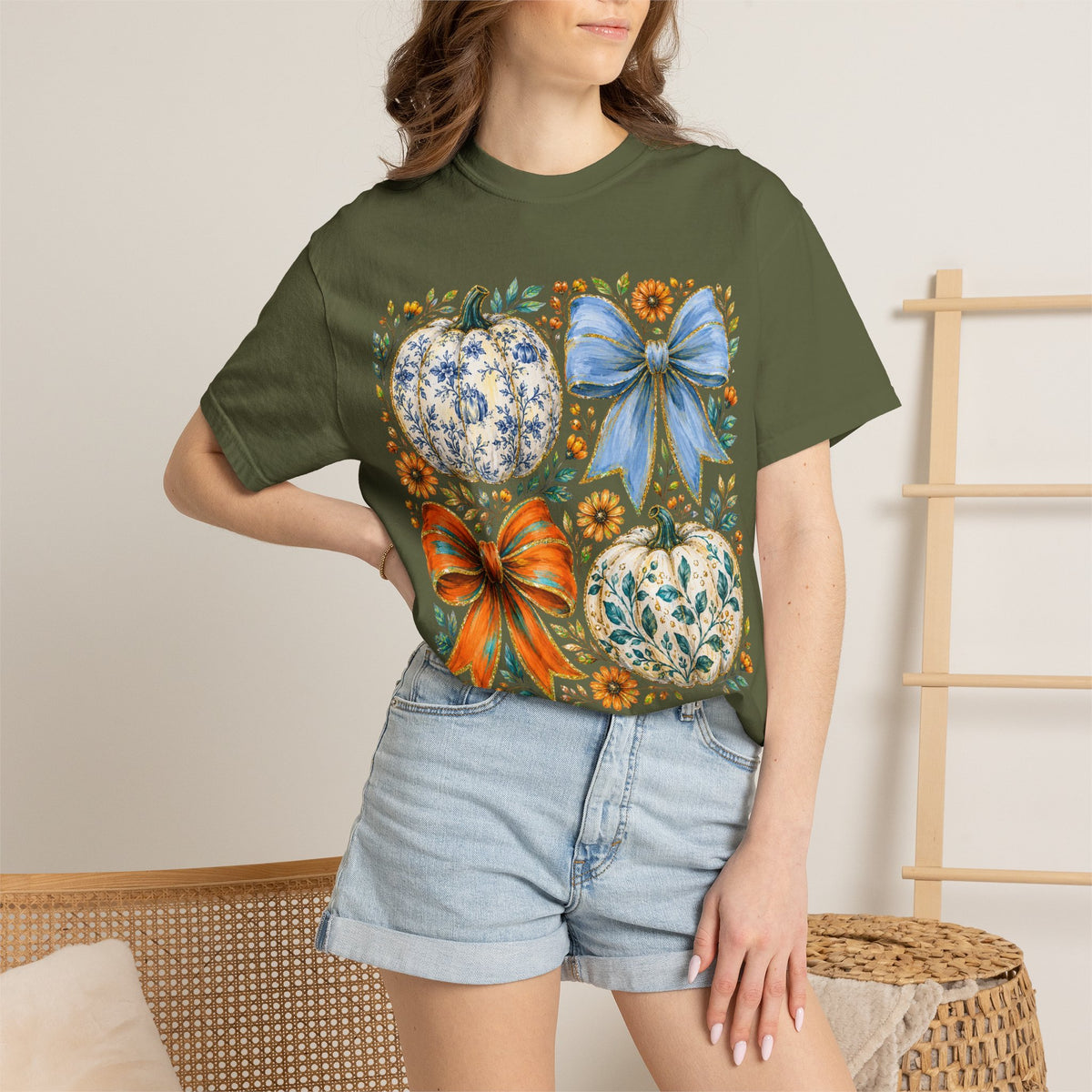 Pumpkin Bows Tee - Comfort Colors