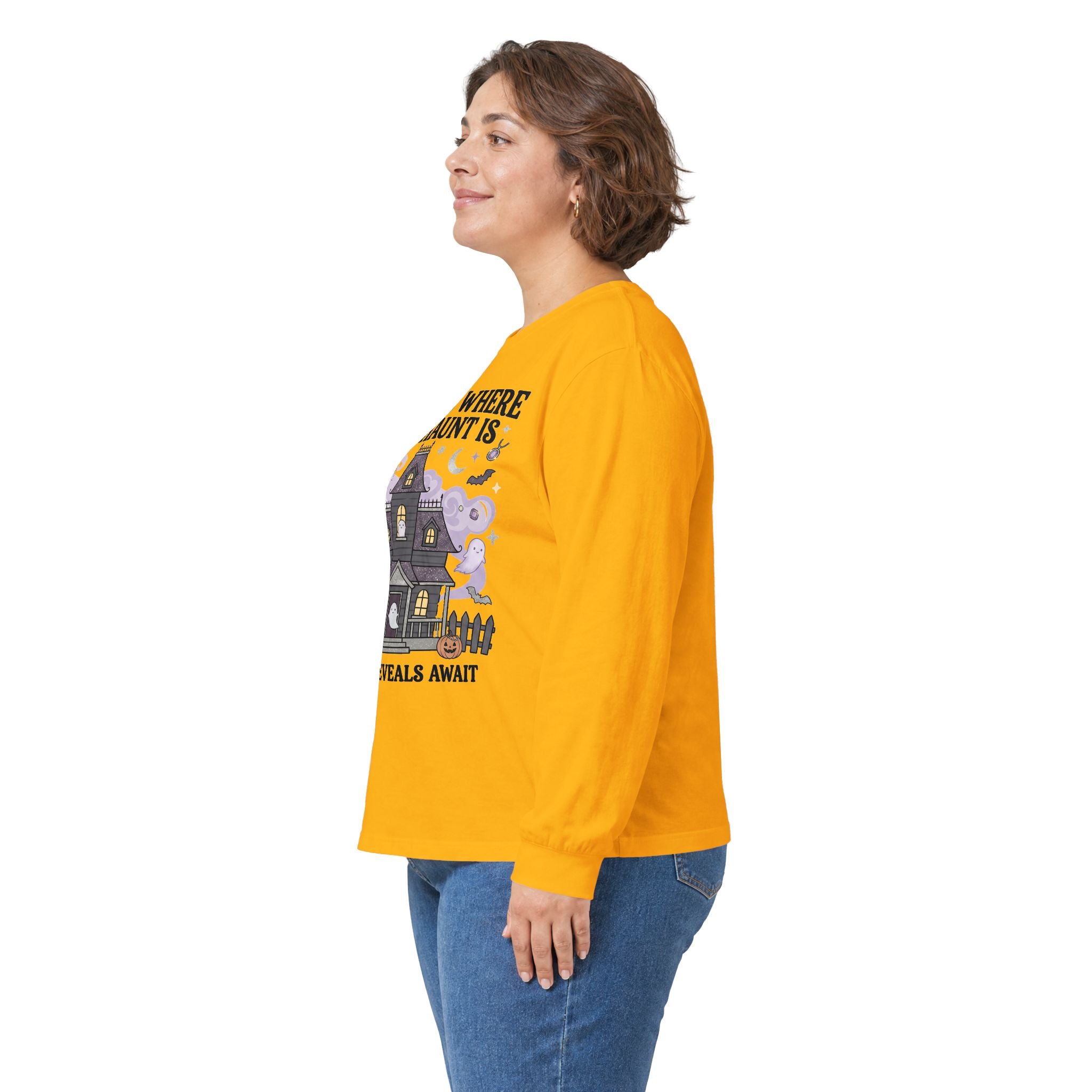 Home Is Where The Haunt Is Long Sleeve Tee - Gildan