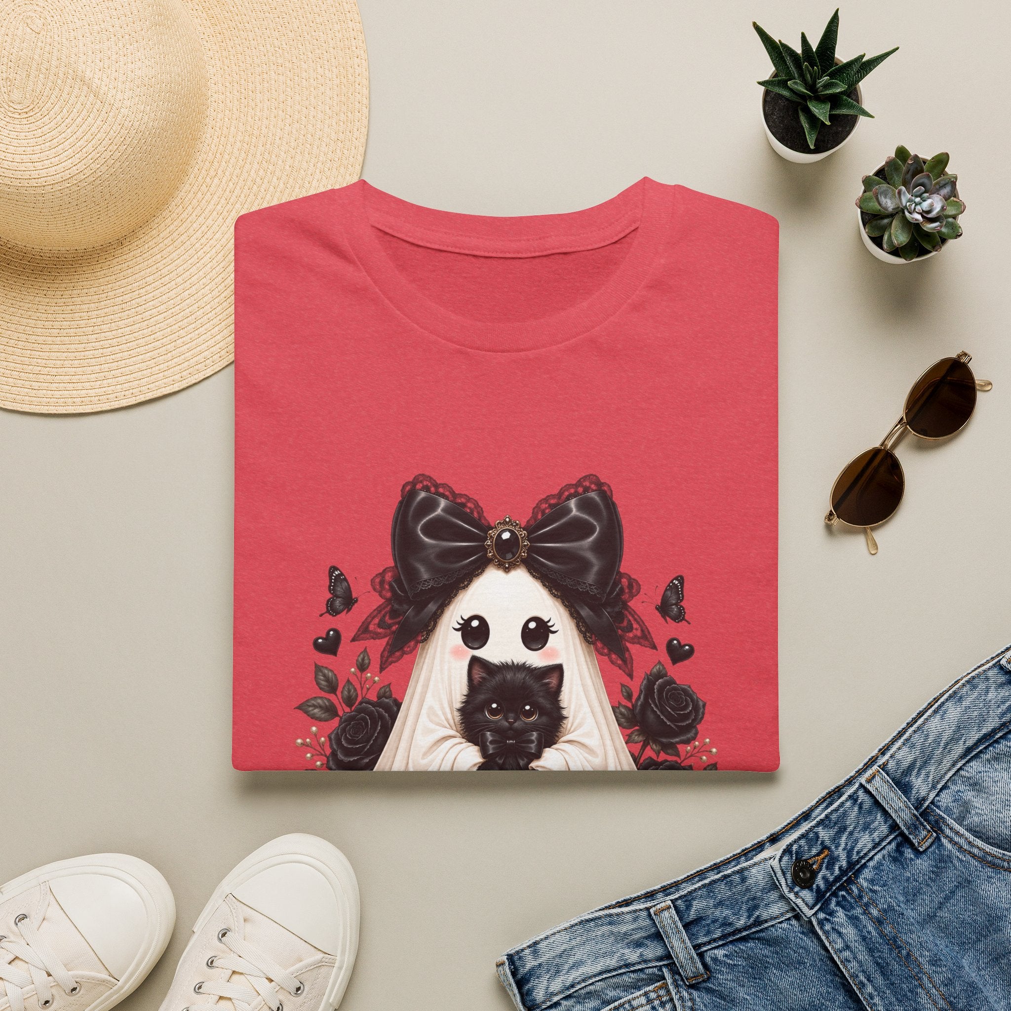 Lace Kitten Ghost Tee - Gildan