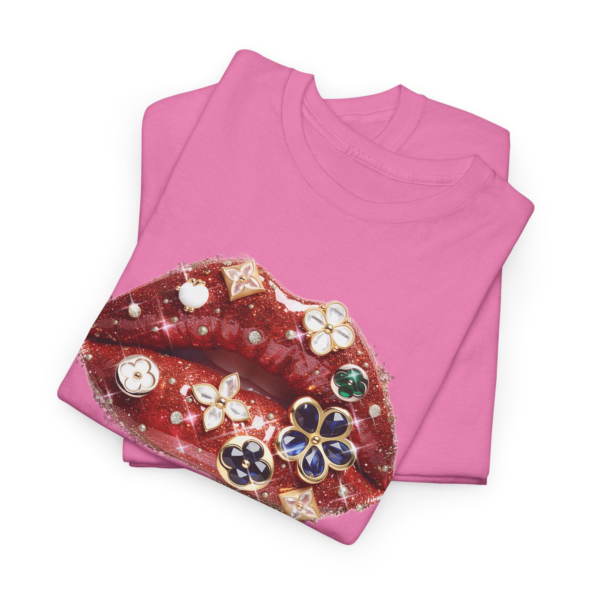 Jeweled Lip Graphic Tee - Gildan Tee