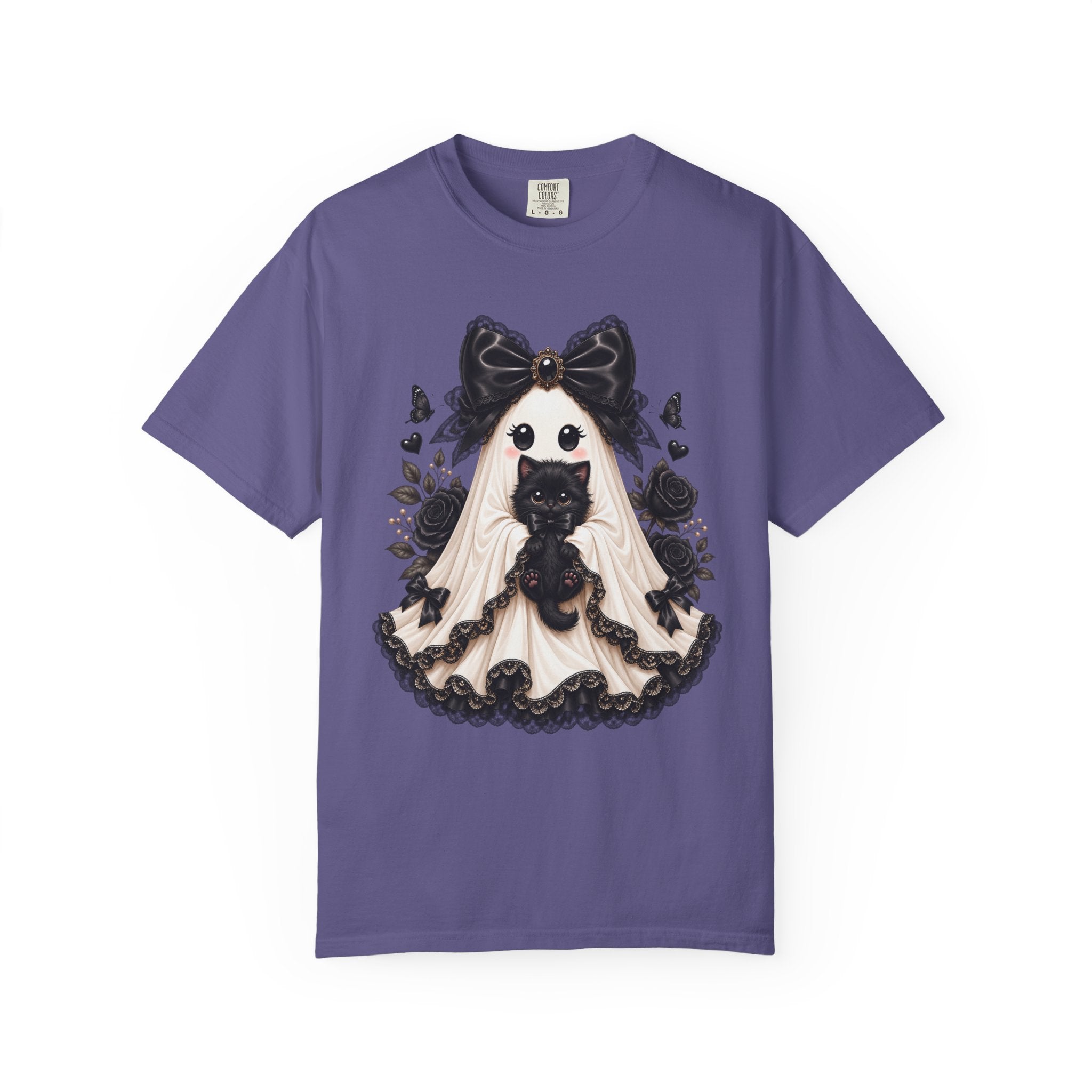 Lace Kitten Ghost Tee - Comfort Colors