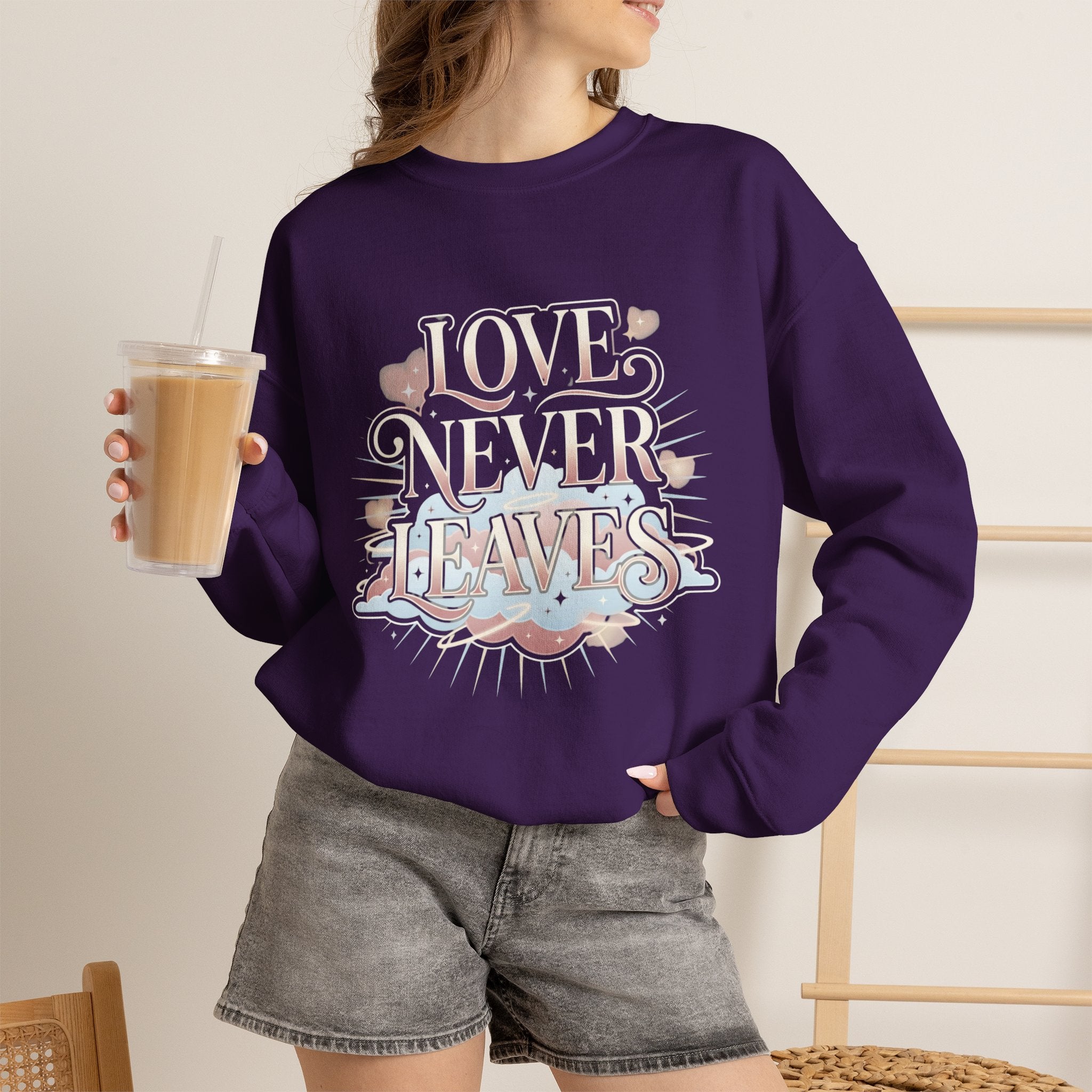 Love Never Leaves Sweatshirt - Gildan