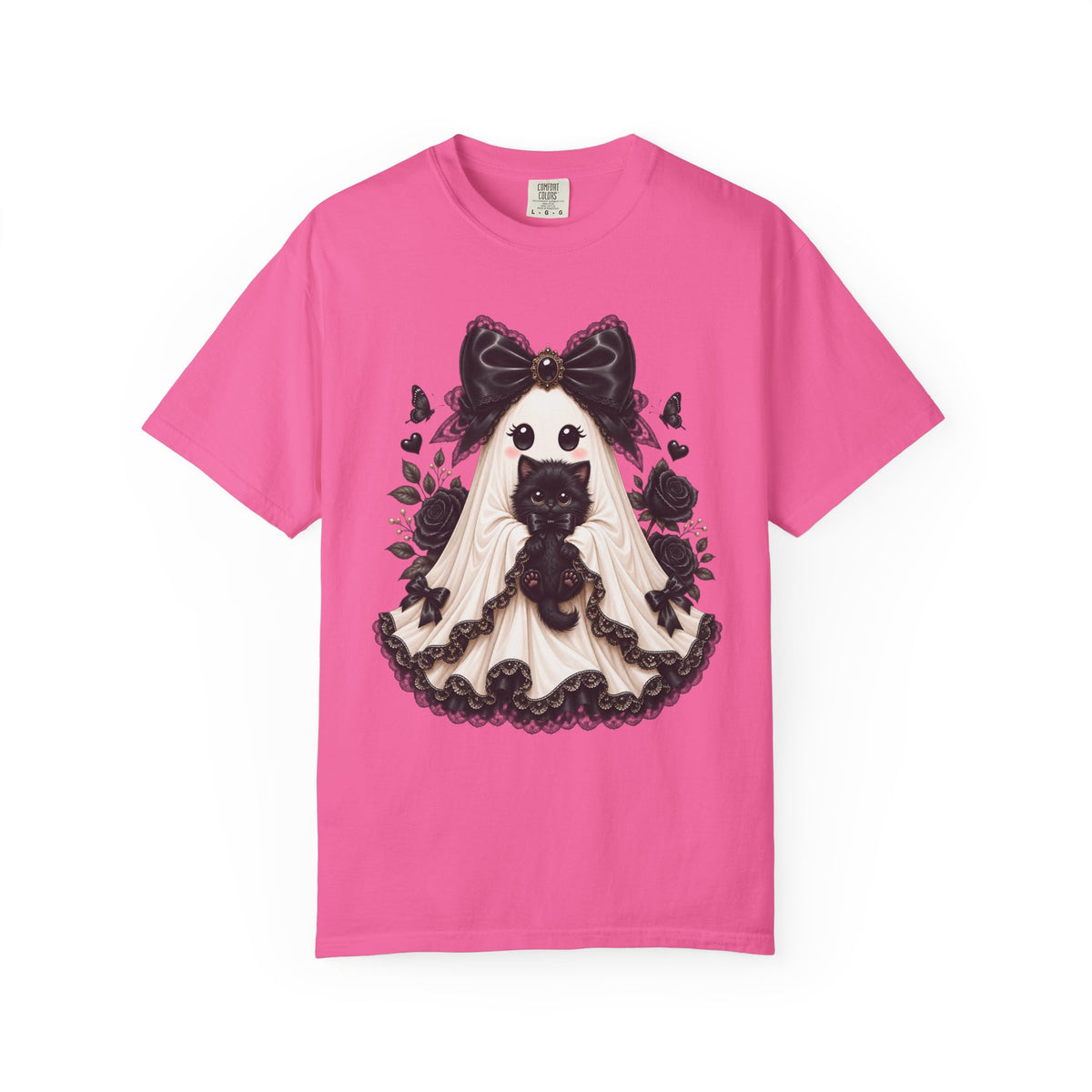 Lace Kitten Ghost Tee - Comfort Colors