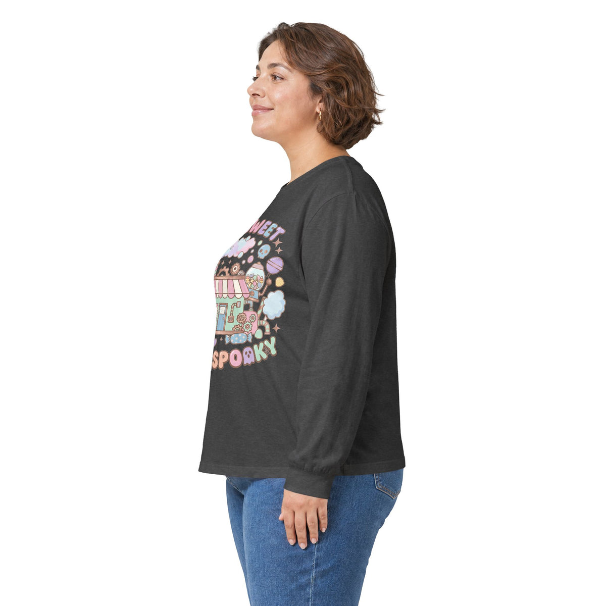 Too Sweet To Be Spooky Long Sleeve Tee - Gildan
