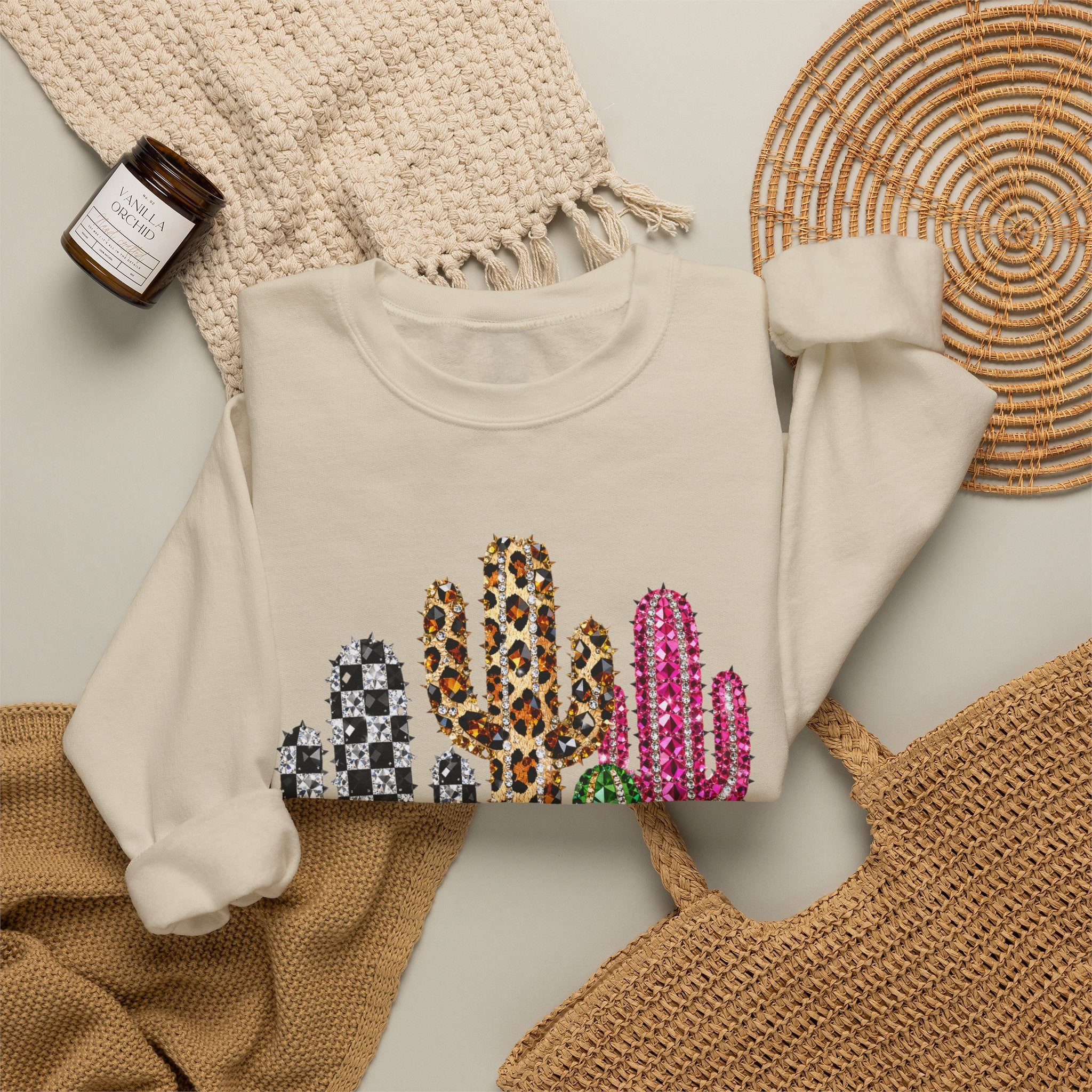 The Jeweled Cactus Sweatshirt - Gildan
