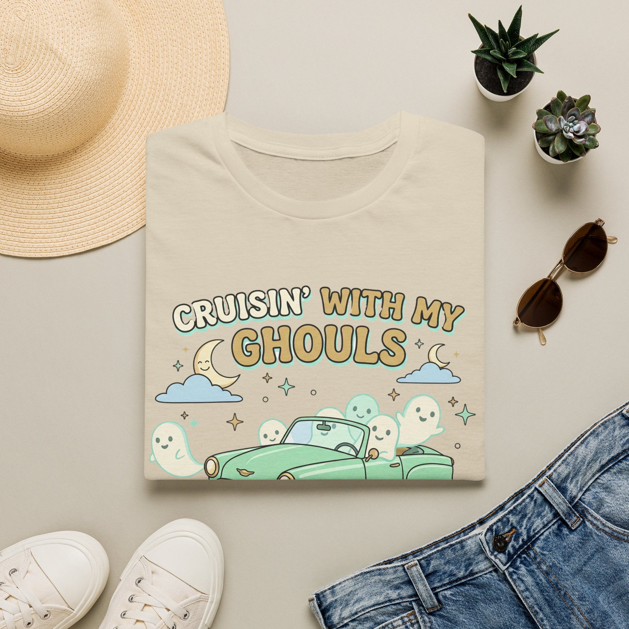 Cruisin' With My Ghouls Tee - Gildan