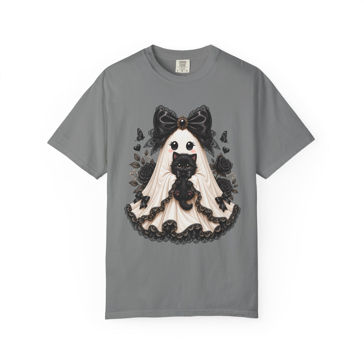 Lace Kitten Ghost Tee - Comfort Colors