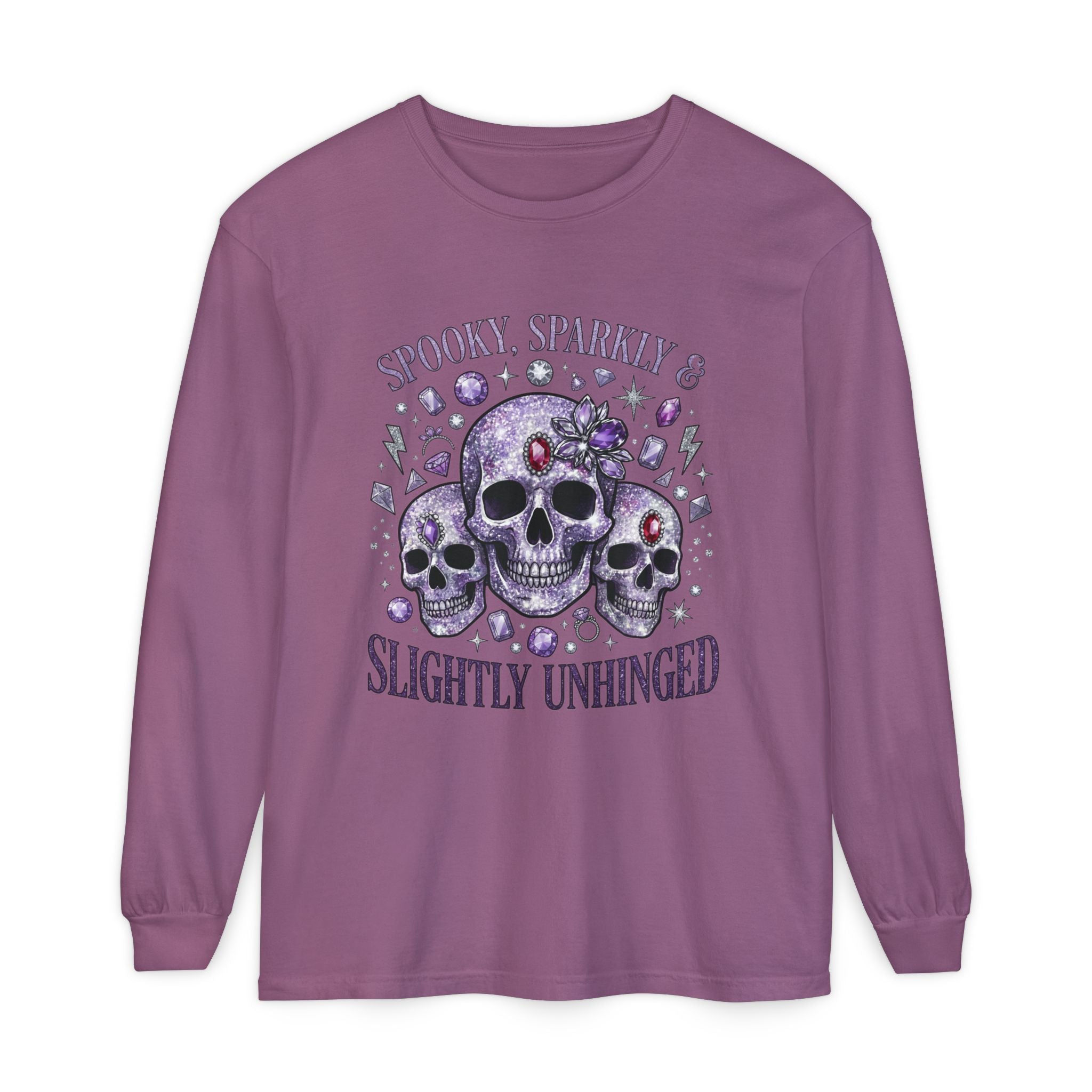 Spooky and Sparkly Long Sleeve Tee - Comfort Colors