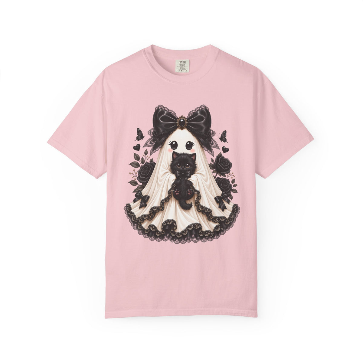 Lace Kitten Ghost Tee - Comfort Colors