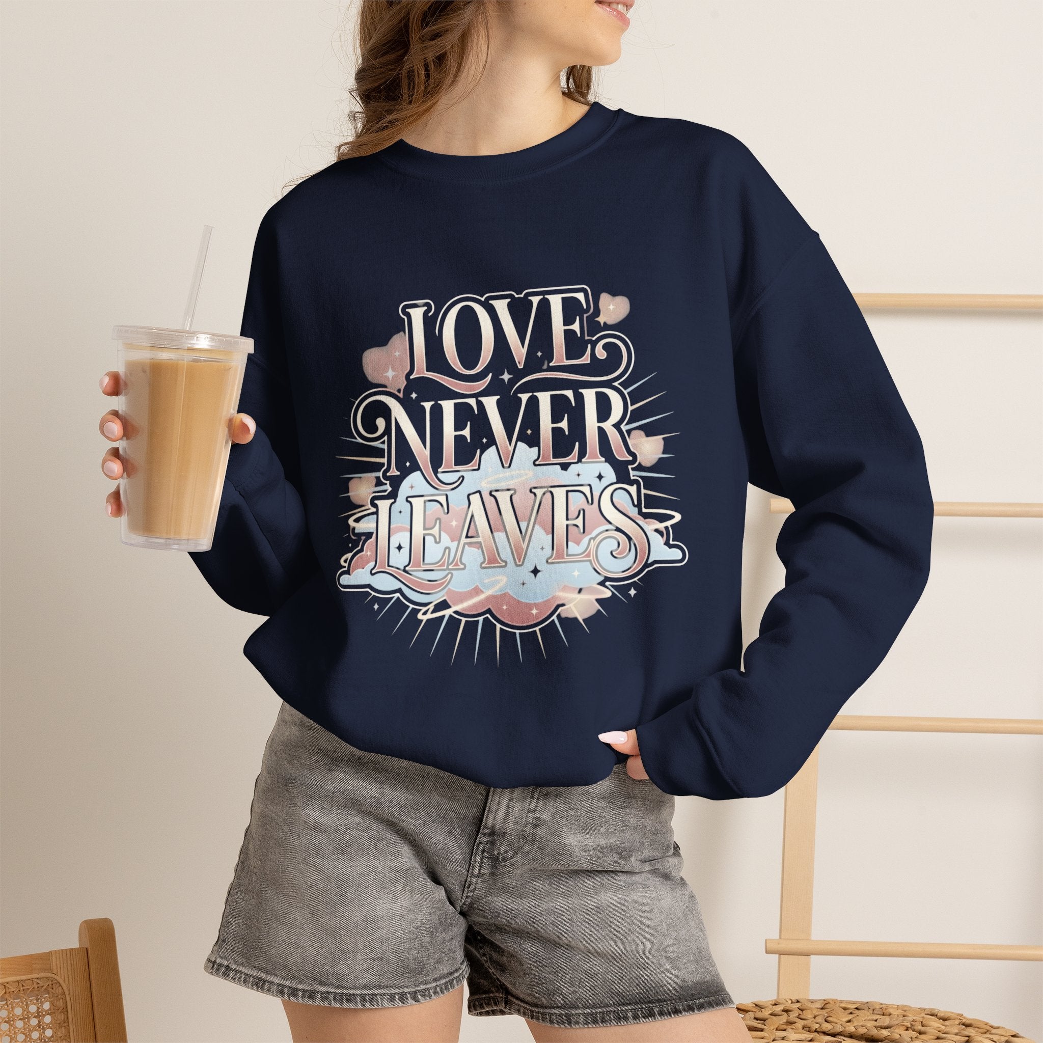 Love Never Leaves Sweatshirt - Gildan
