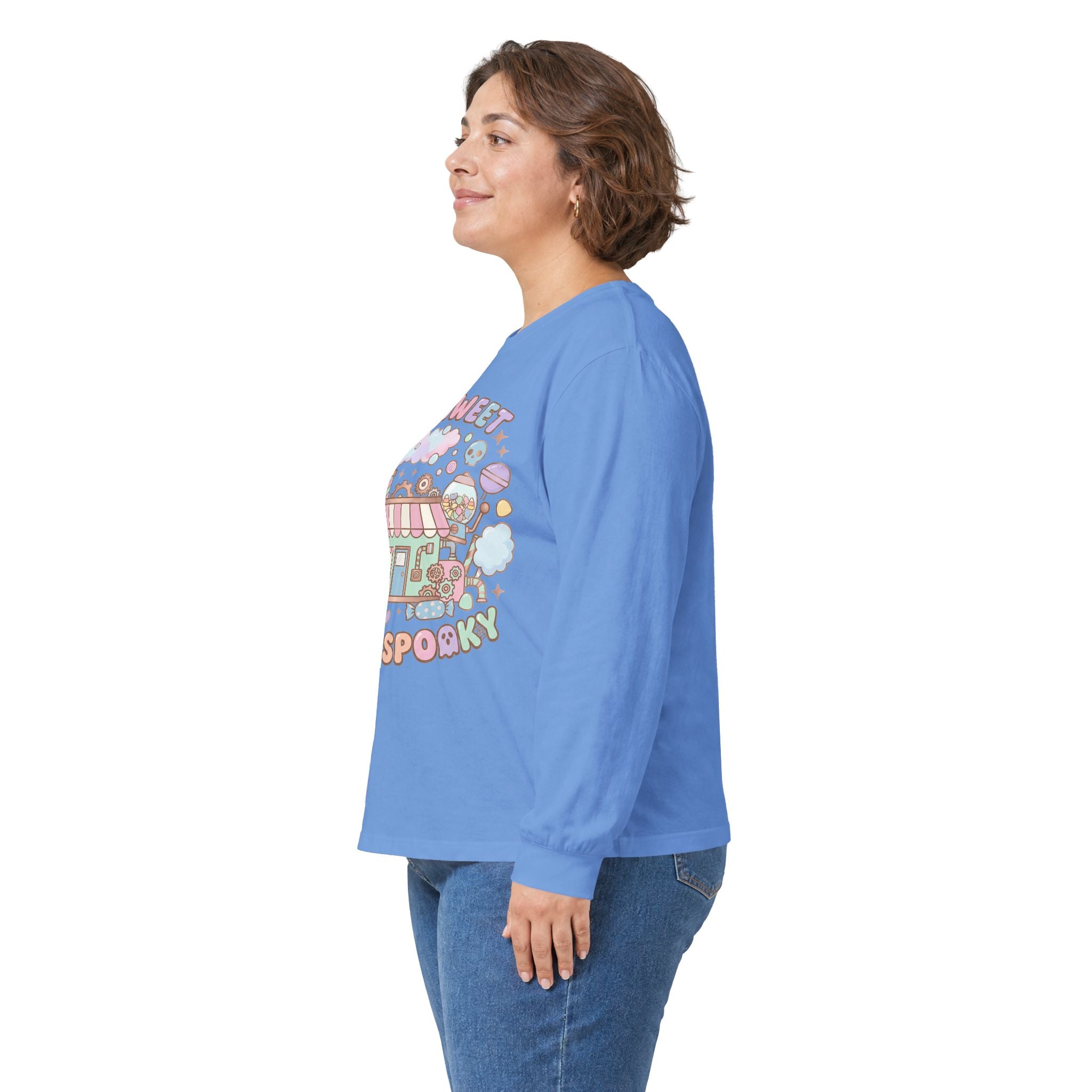 Too Sweet To Be Spooky Long Sleeve Tee - Gildan