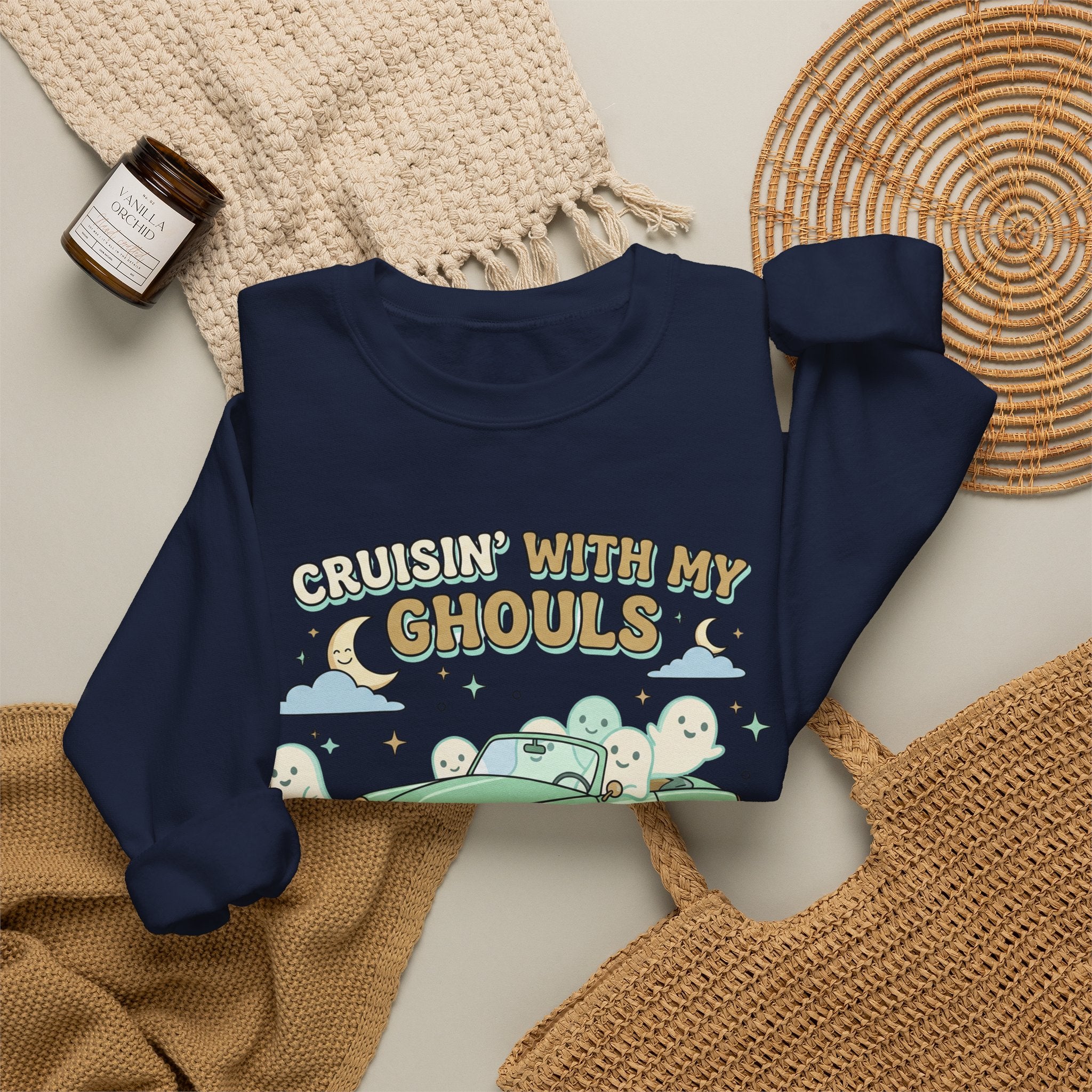 Cruisin' With My Ghouls Sweatshirt - Gildan