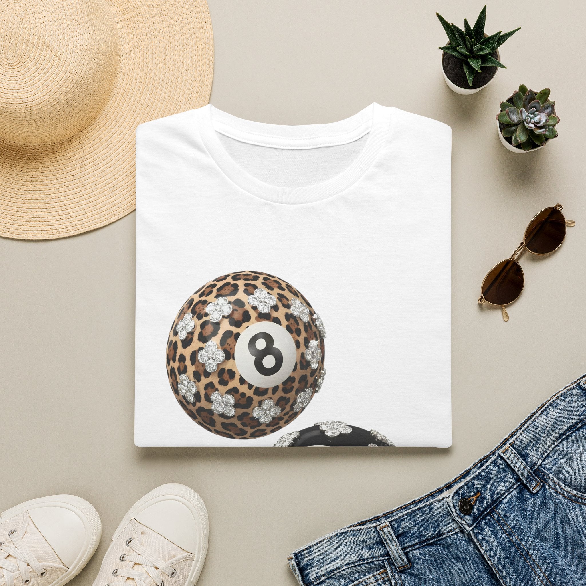 Jeweled Lucky 8 Ball Tee - Gildan