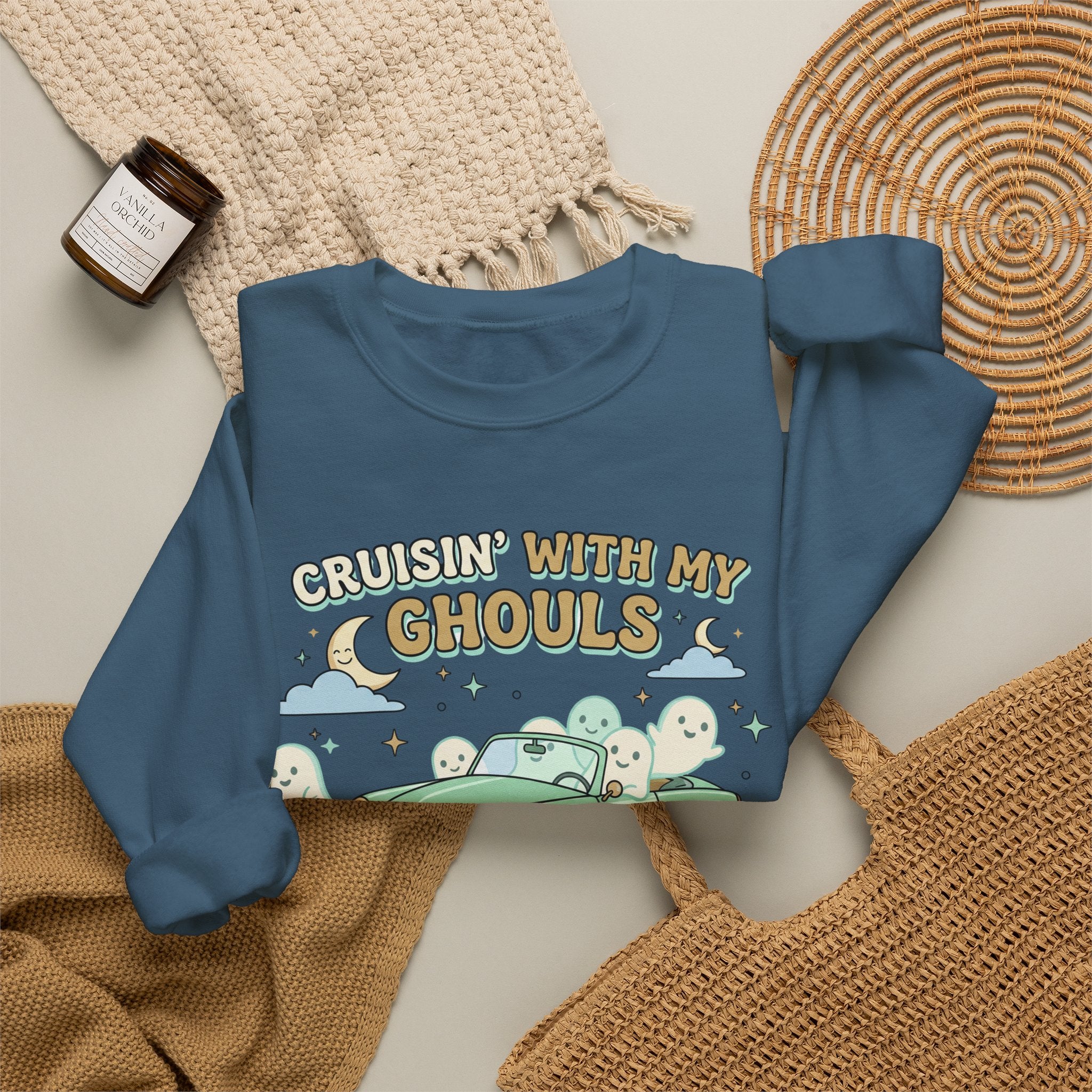 Cruisin' With My Ghouls Sweatshirt - Gildan