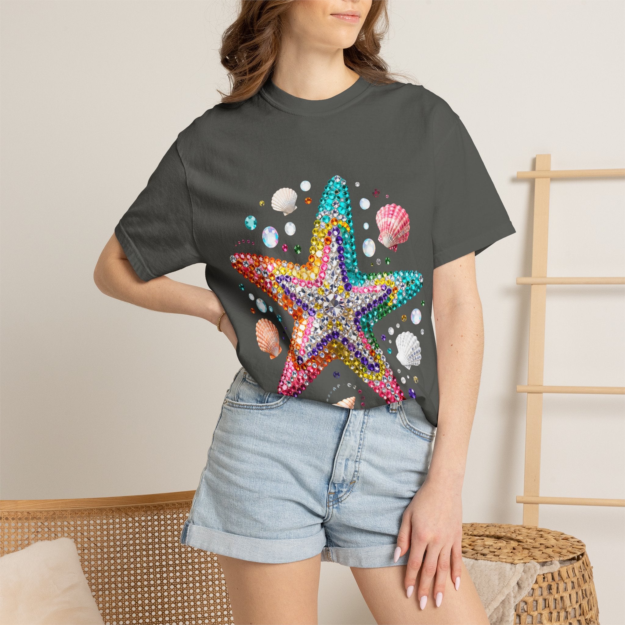 Jeweled Starfish Tee - Comfort Colors