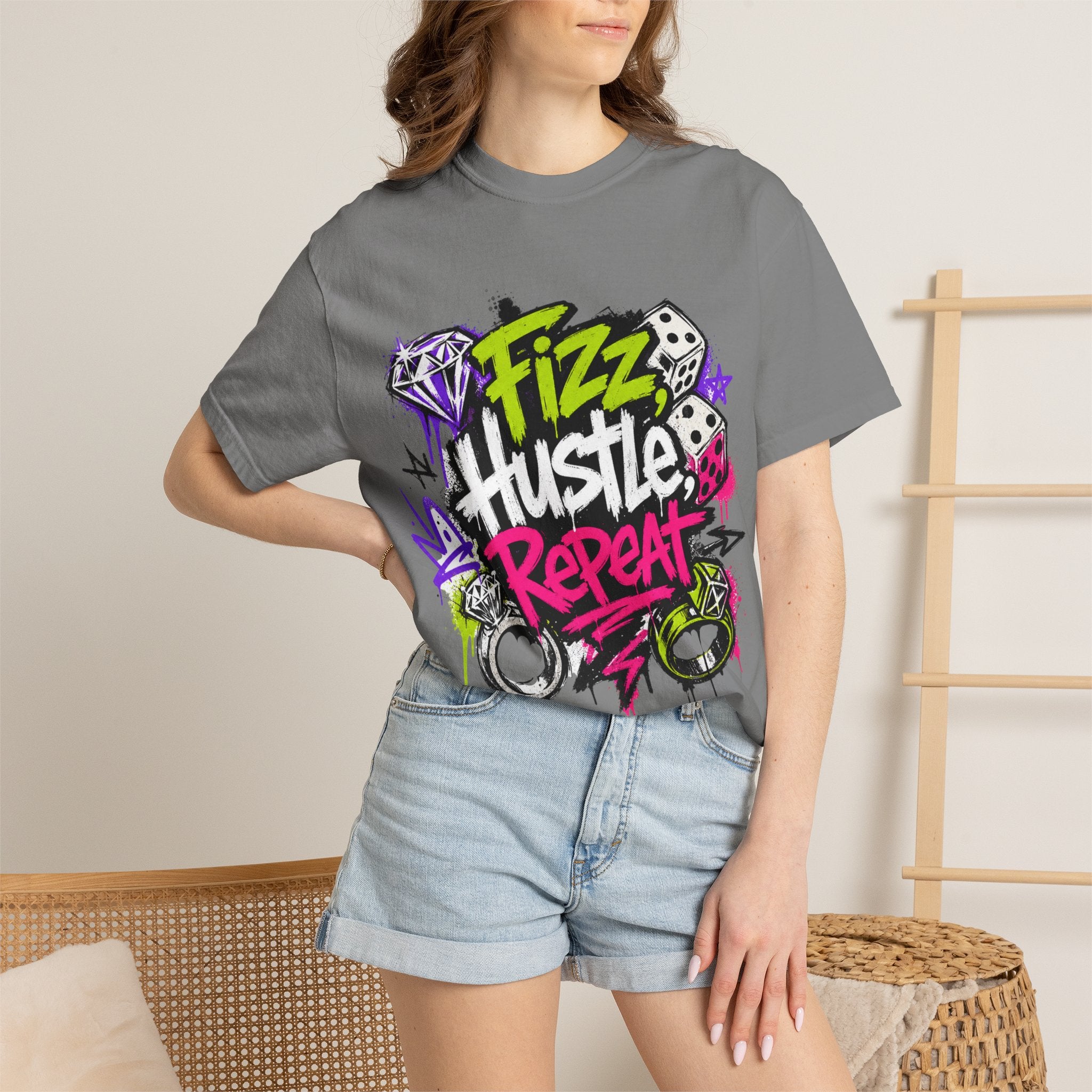 Fizz Hustle Repeat Tee - Comfort Colors
