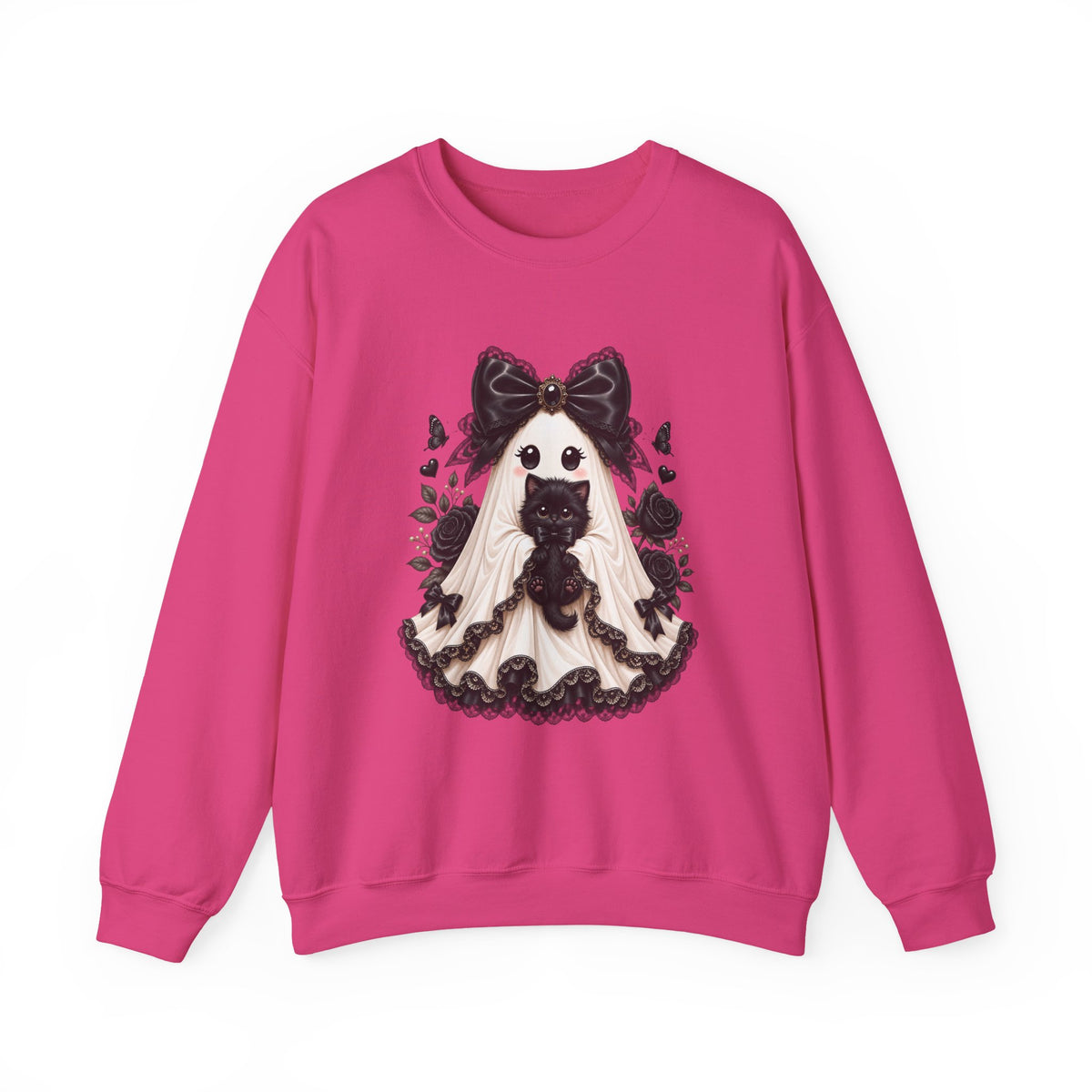 Lace Kitten Ghost Sweatshirt - Gildan
