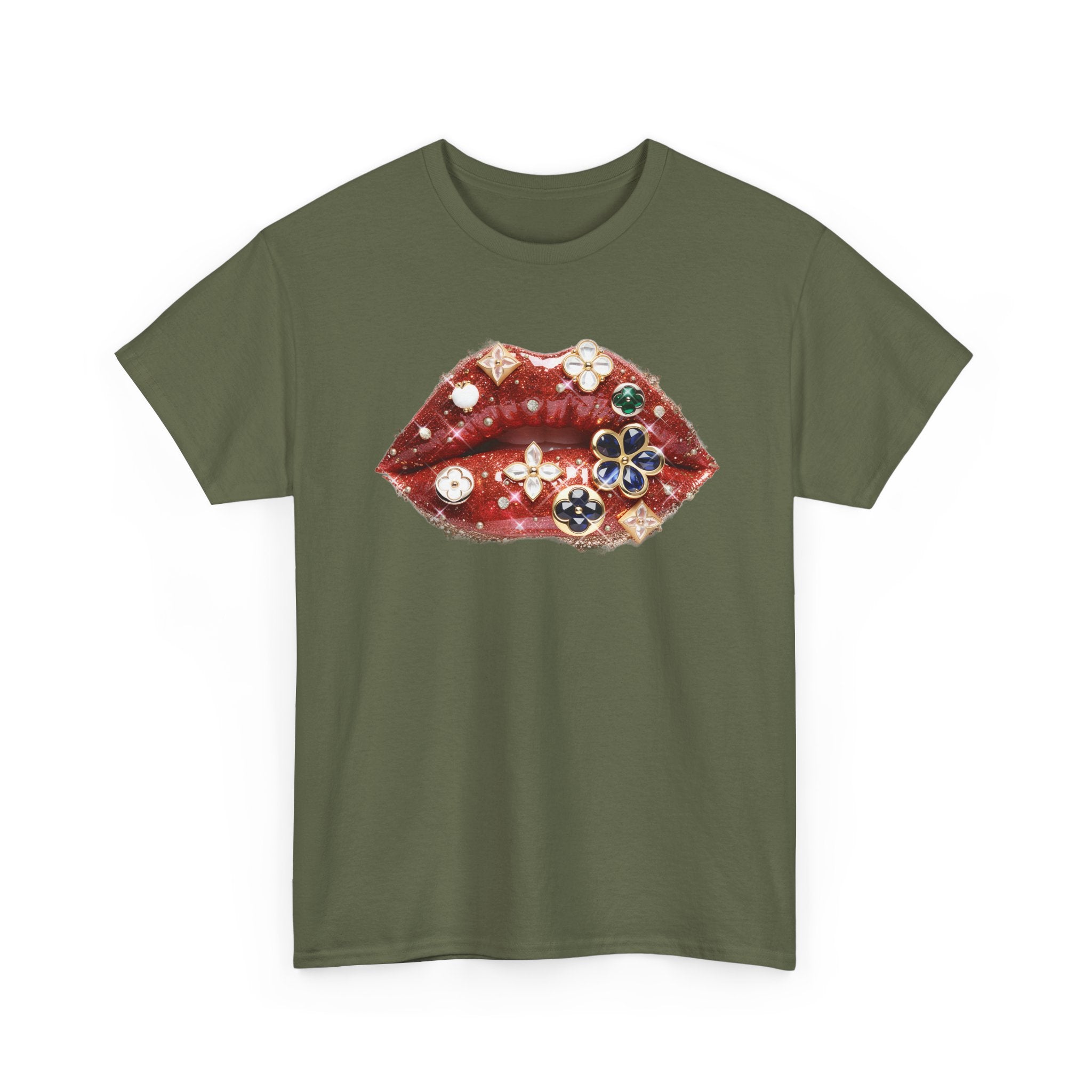 Jeweled Lip Graphic Tee - Gildan Tee