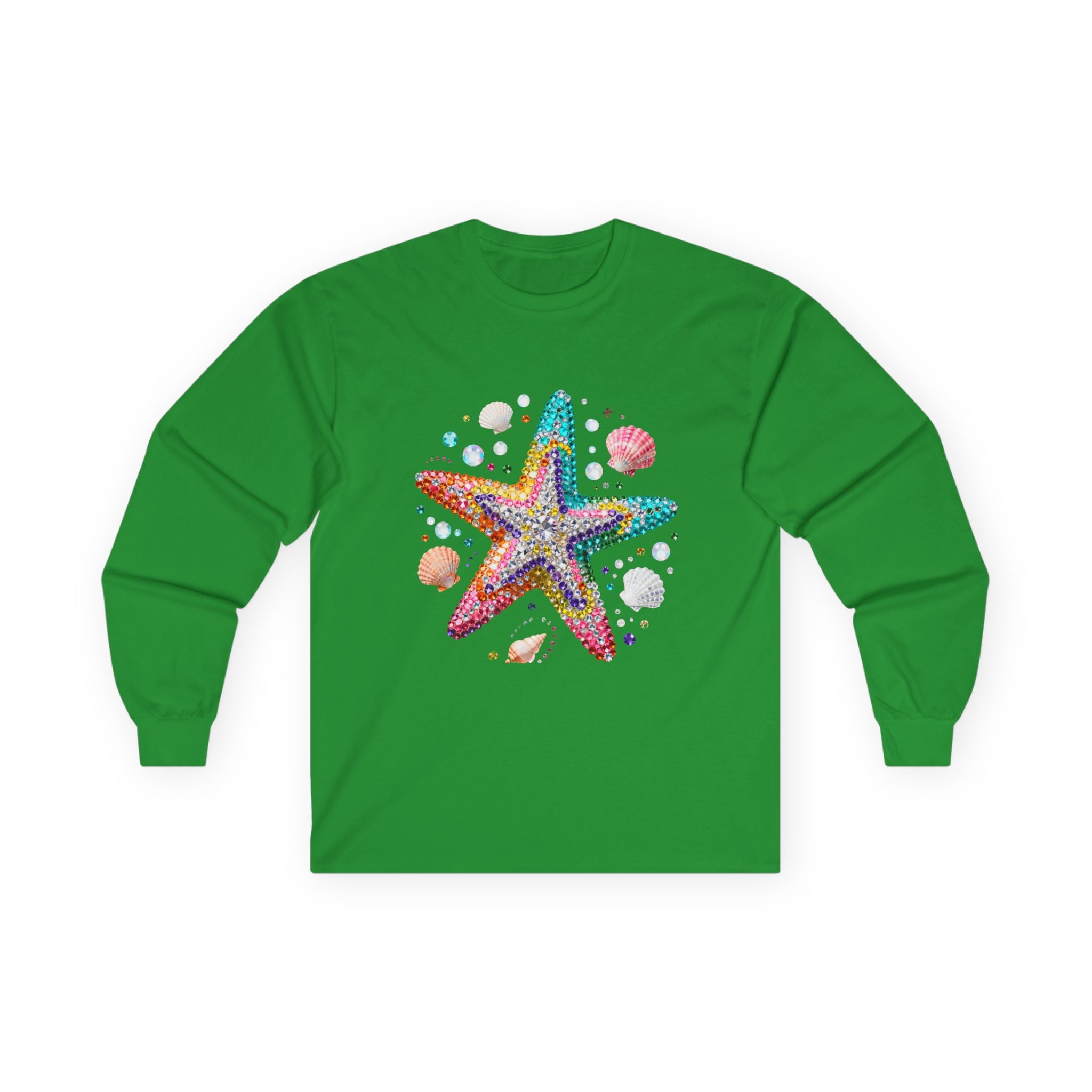 Jeweled Starfish Long Sleeve Tee - Gildan