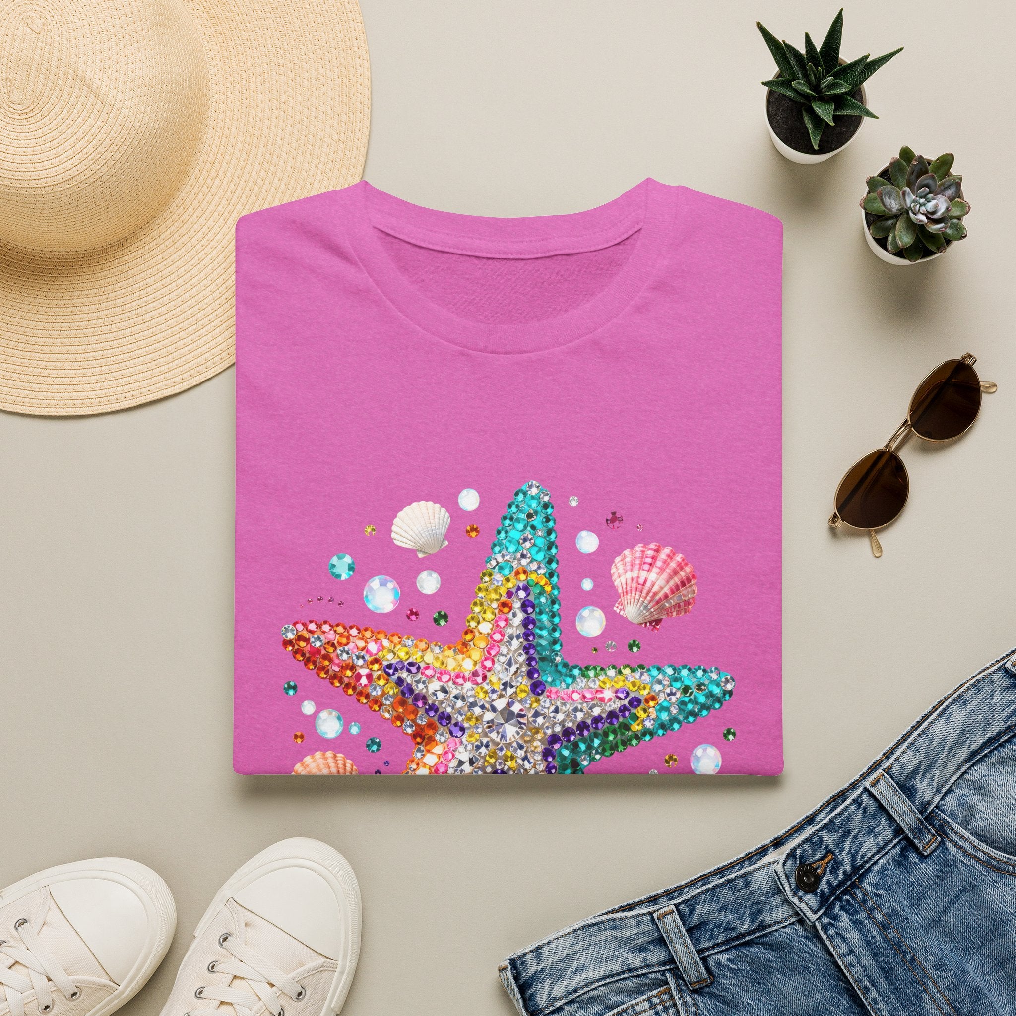 Jeweled Starfish Tee - Gildan