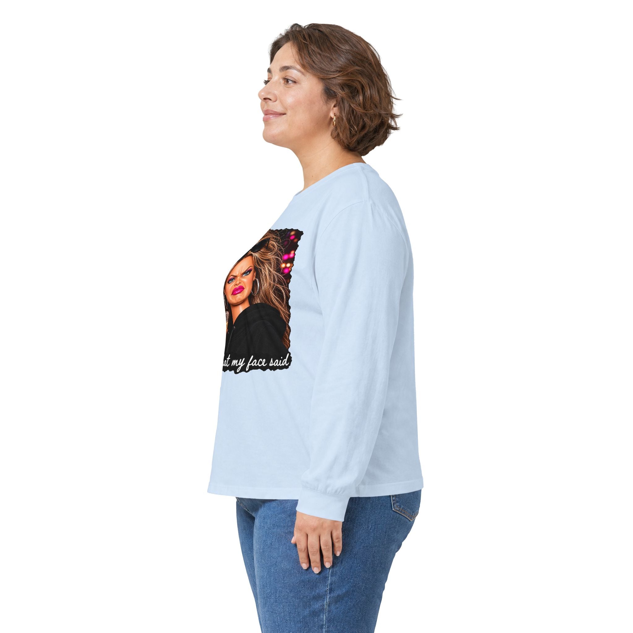 Sorry For What My Face Said Long Sleeve Tee - Gildan