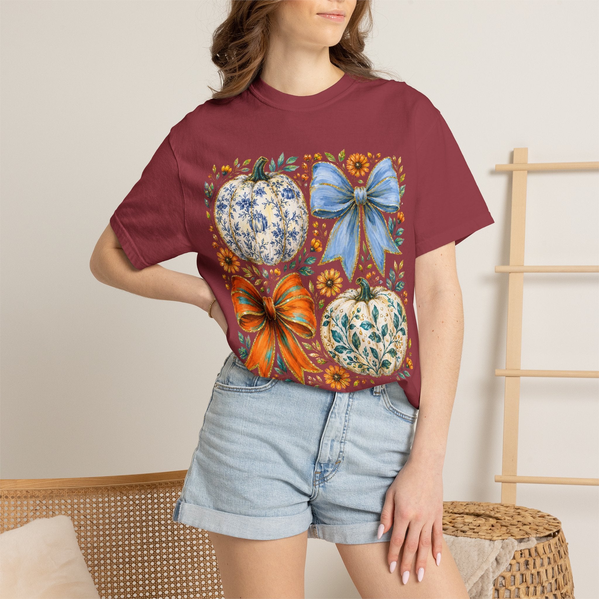 Pumpkin Bows Tee - Comfort Colors