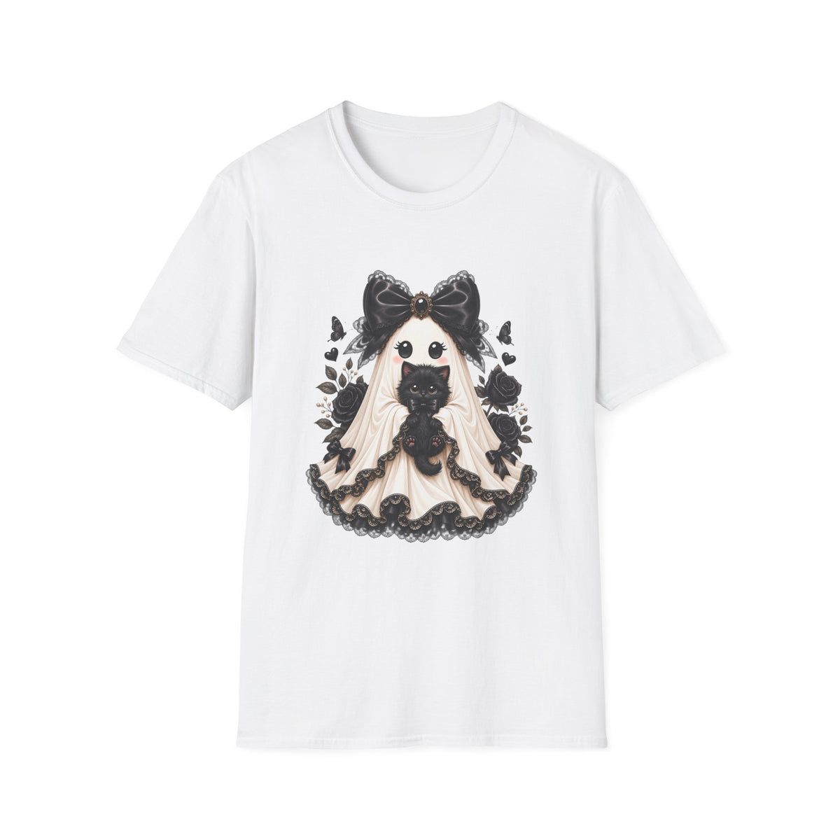 Lace Kitten Ghost Tee - Gildan