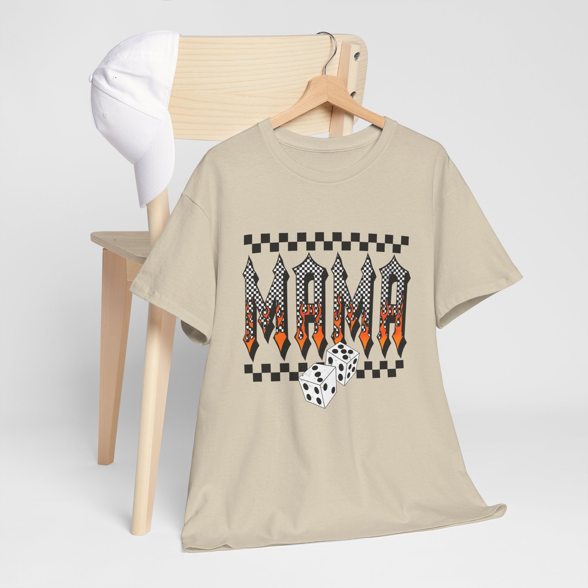 Mama Dice Graphic Tee — Checkerboard Rock 'n' Roll Mom T-Shirt