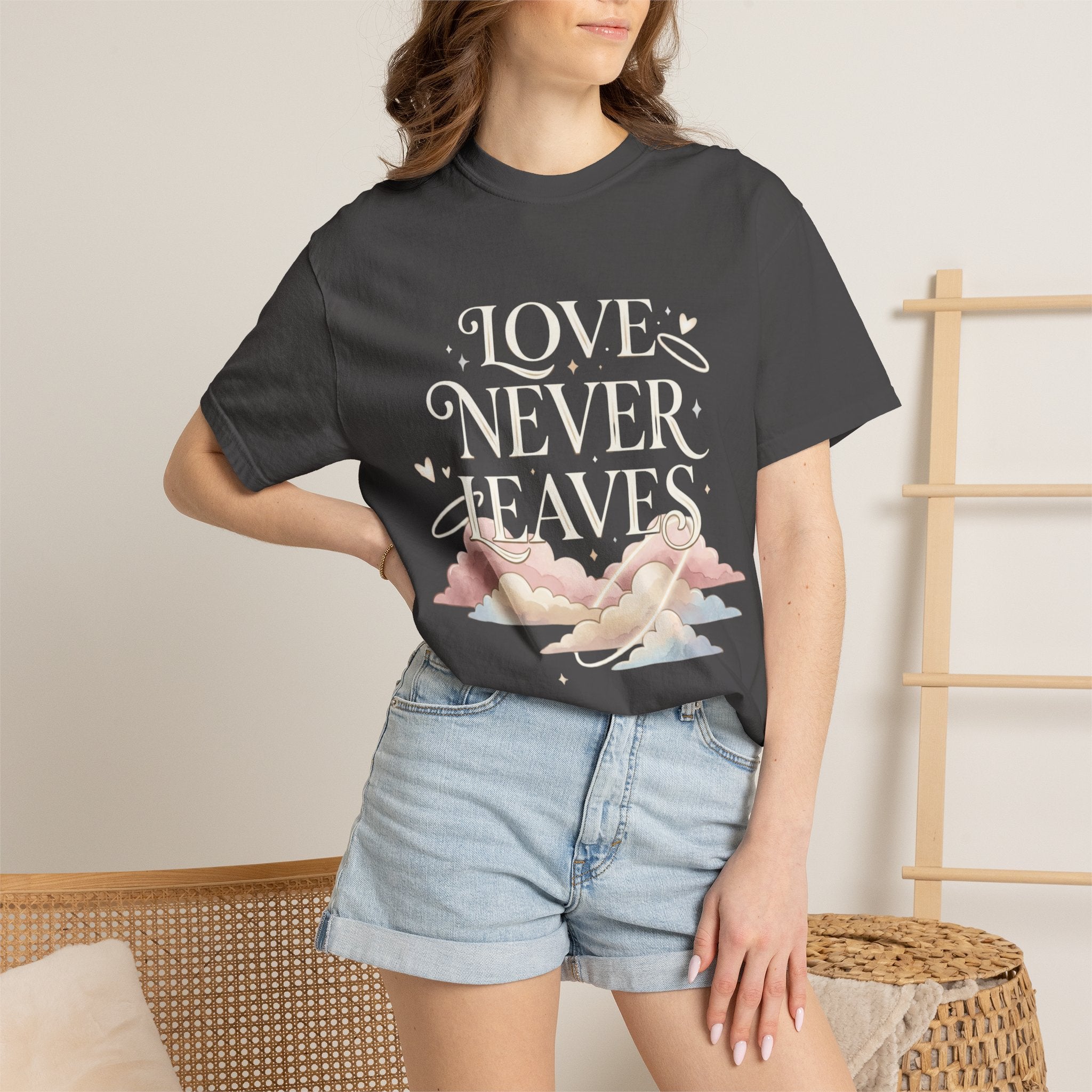 Love Never Leaves Tee - Comfort Colors