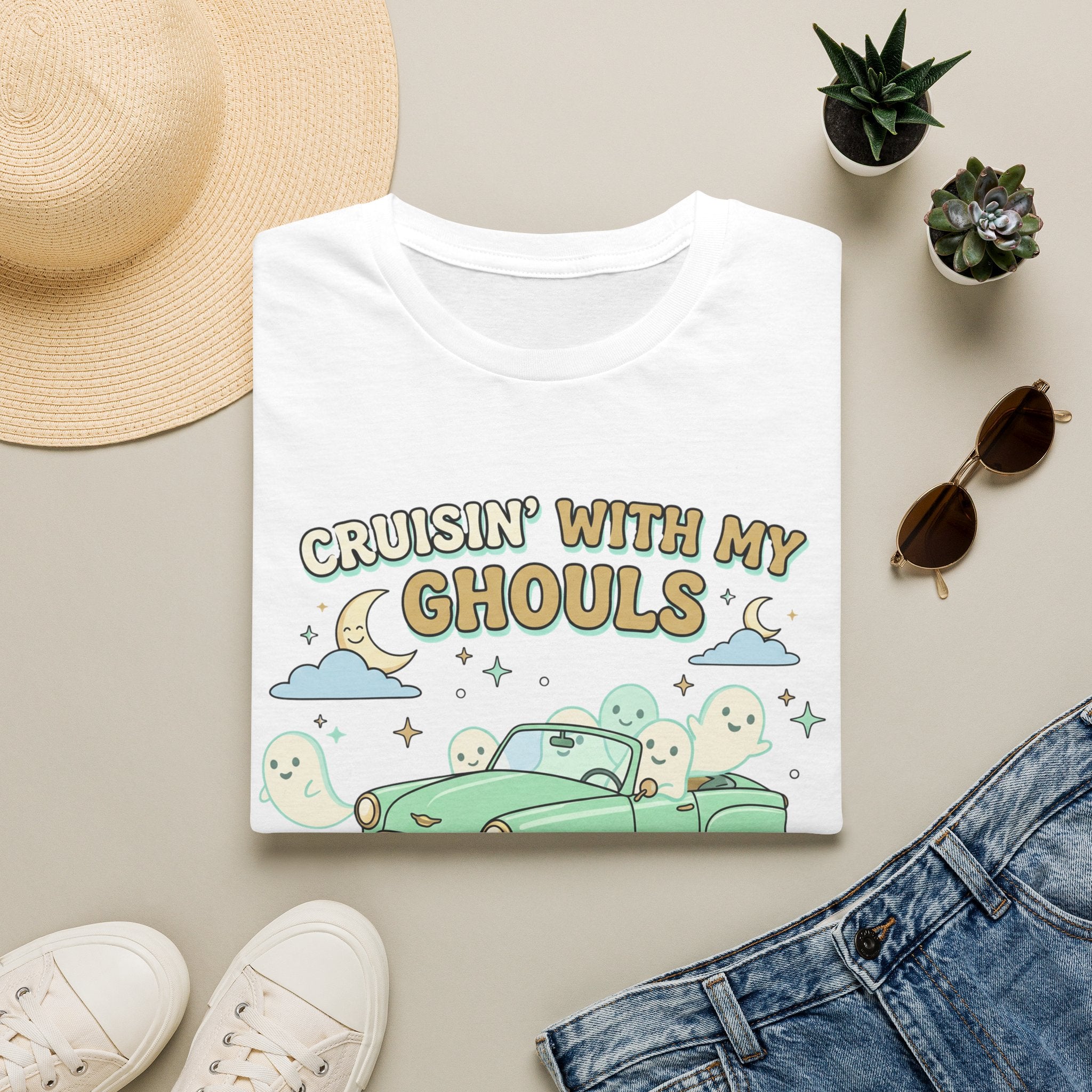 Cruisin' With My Ghouls Tee - Gildan