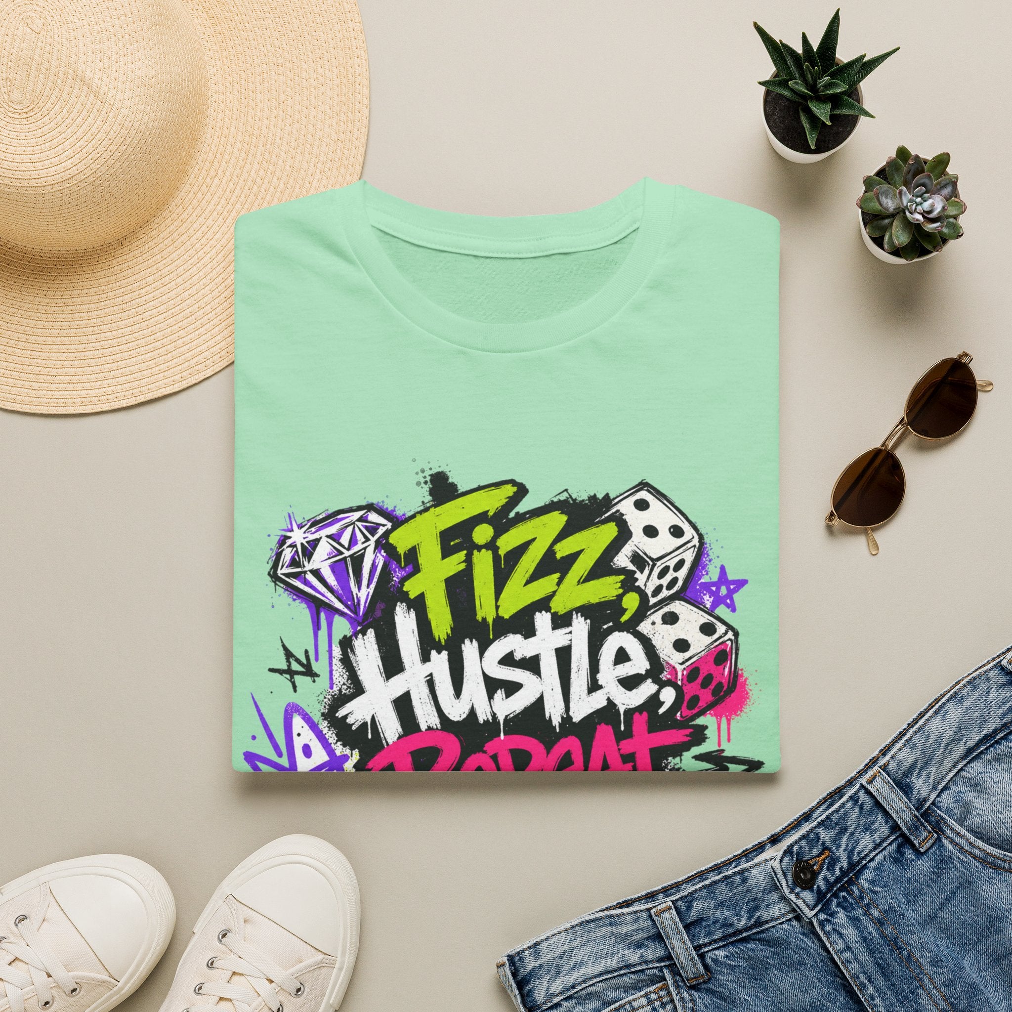 Fizz Hustle Repeat Tee - Gildan