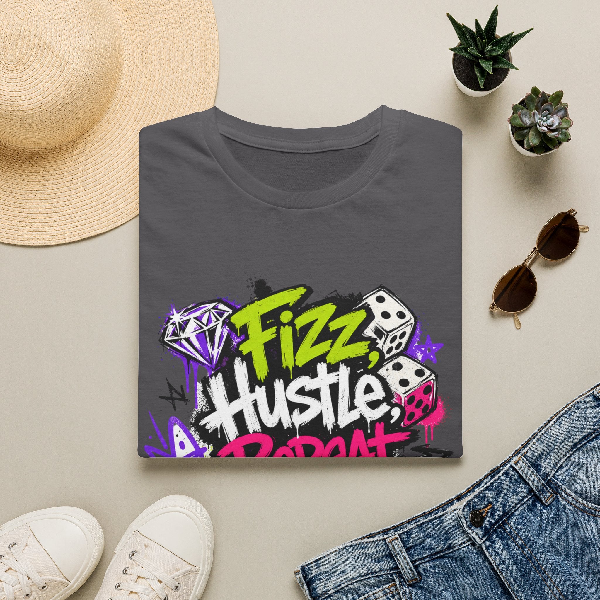 Fizz Hustle Repeat Tee - Gildan
