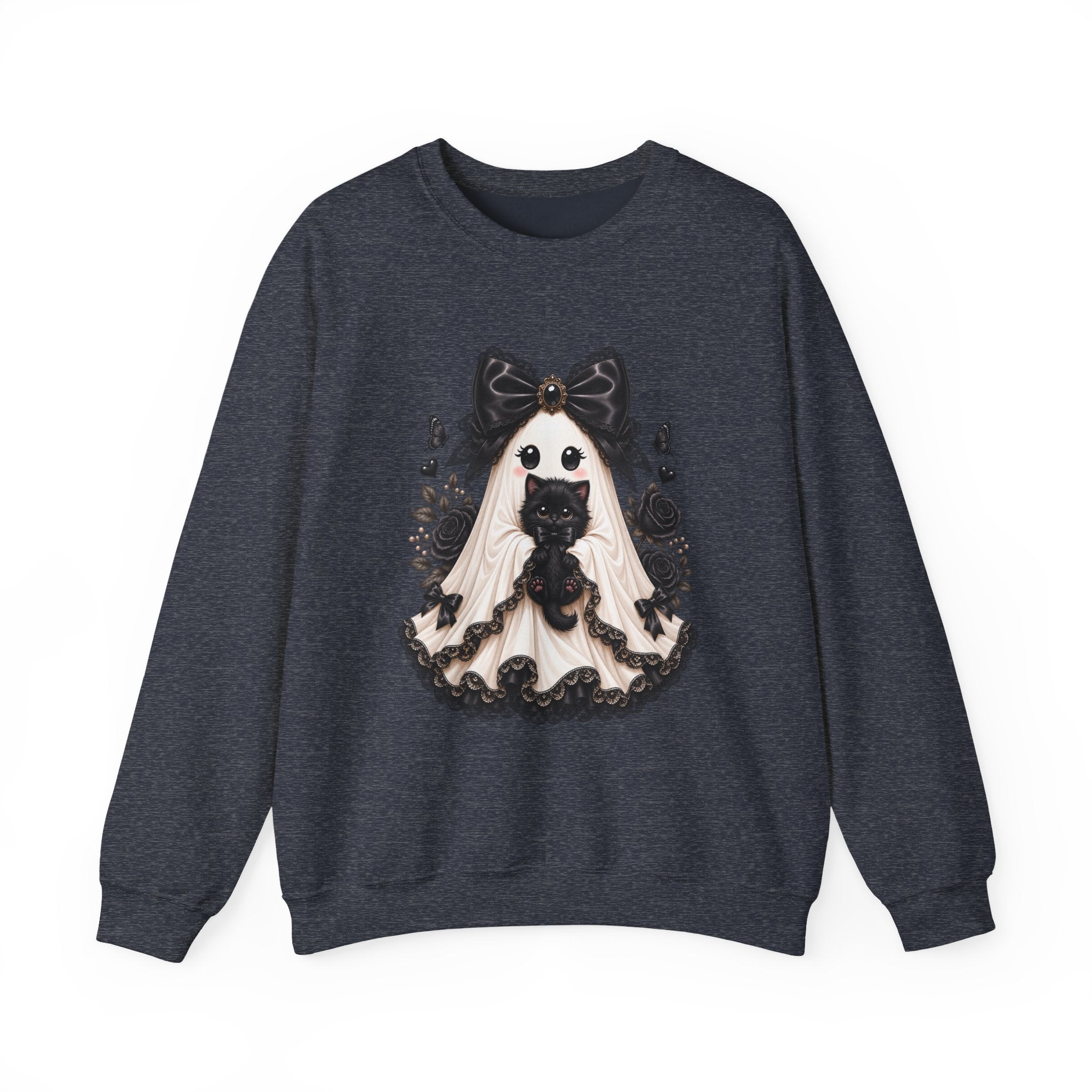 Lace Kitten Ghost Sweatshirt - Gildan