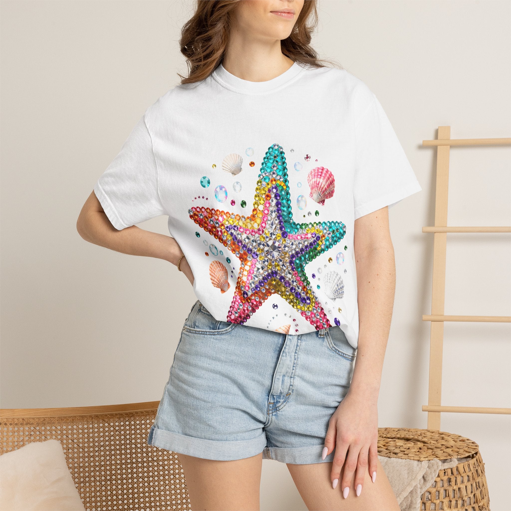 Jeweled Starfish Tee - Comfort Colors