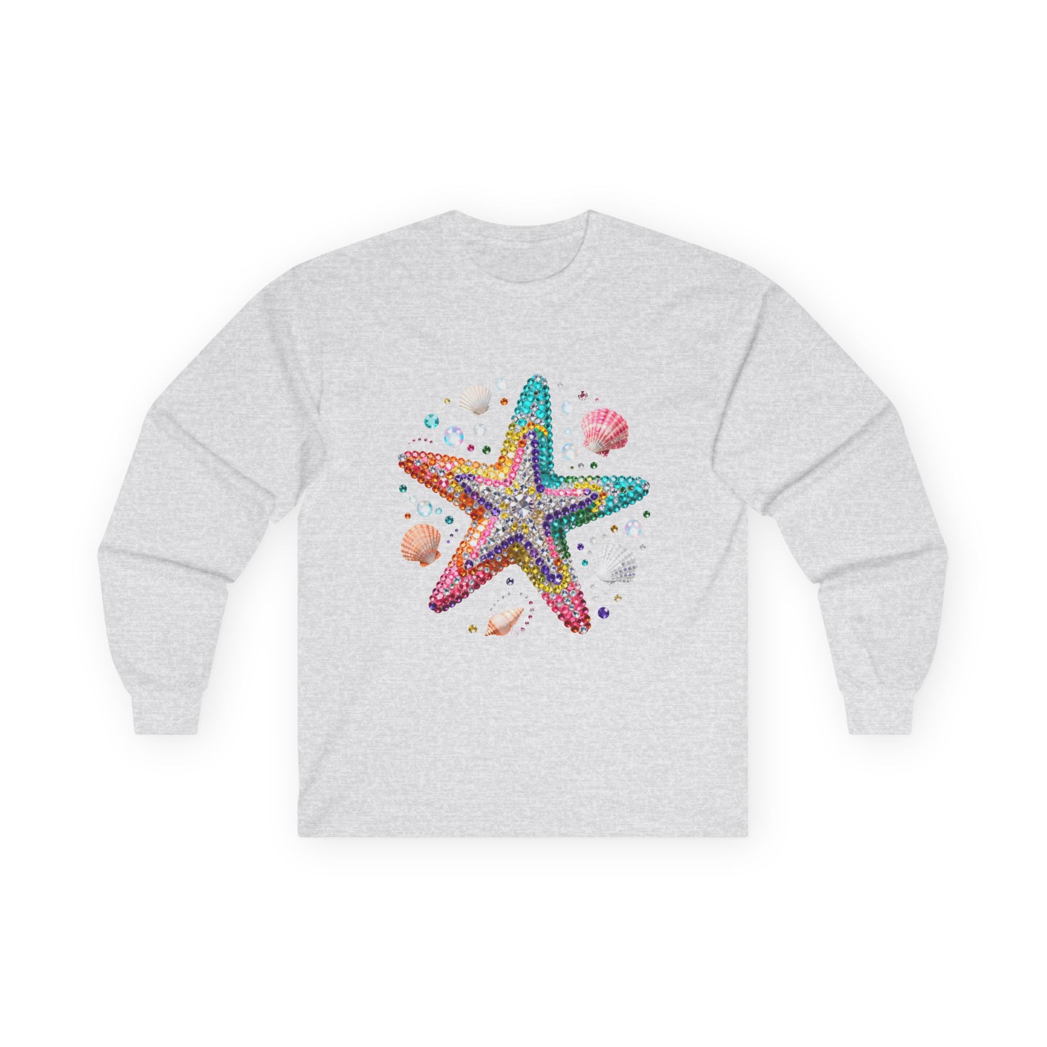Jeweled Starfish Long Sleeve Tee - Gildan