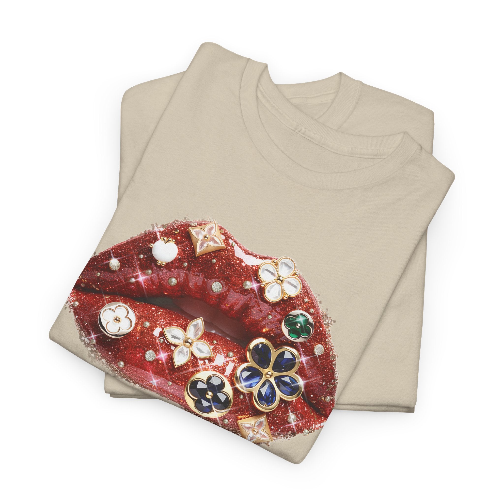 Jeweled Lip Graphic Tee - Gildan Tee