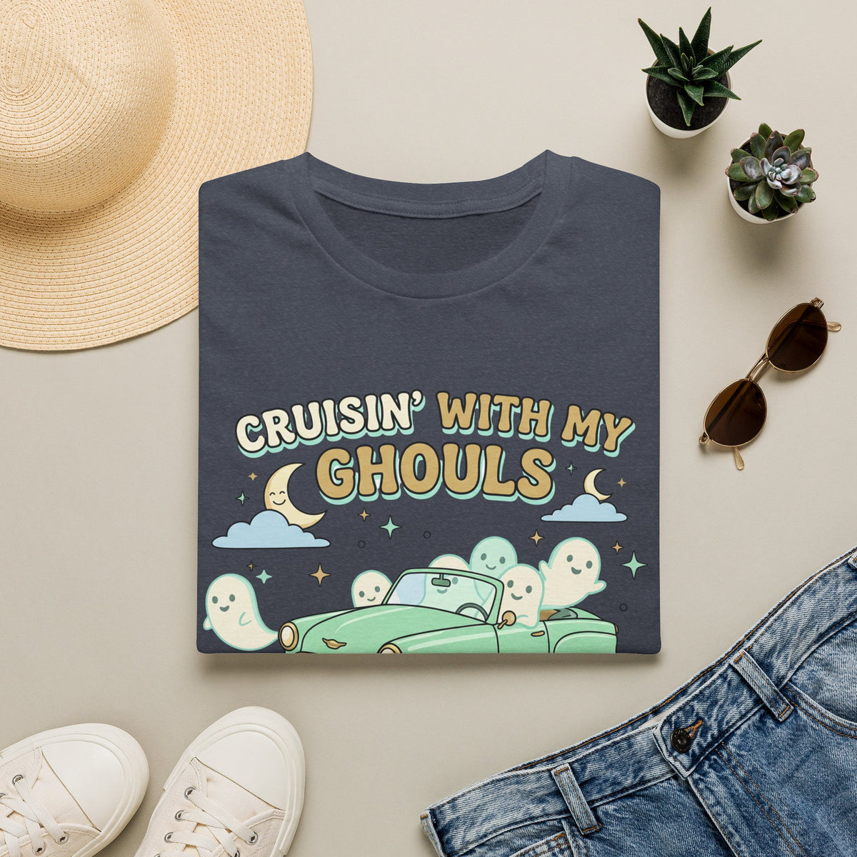Cruisin' With My Ghouls Tee - Gildan