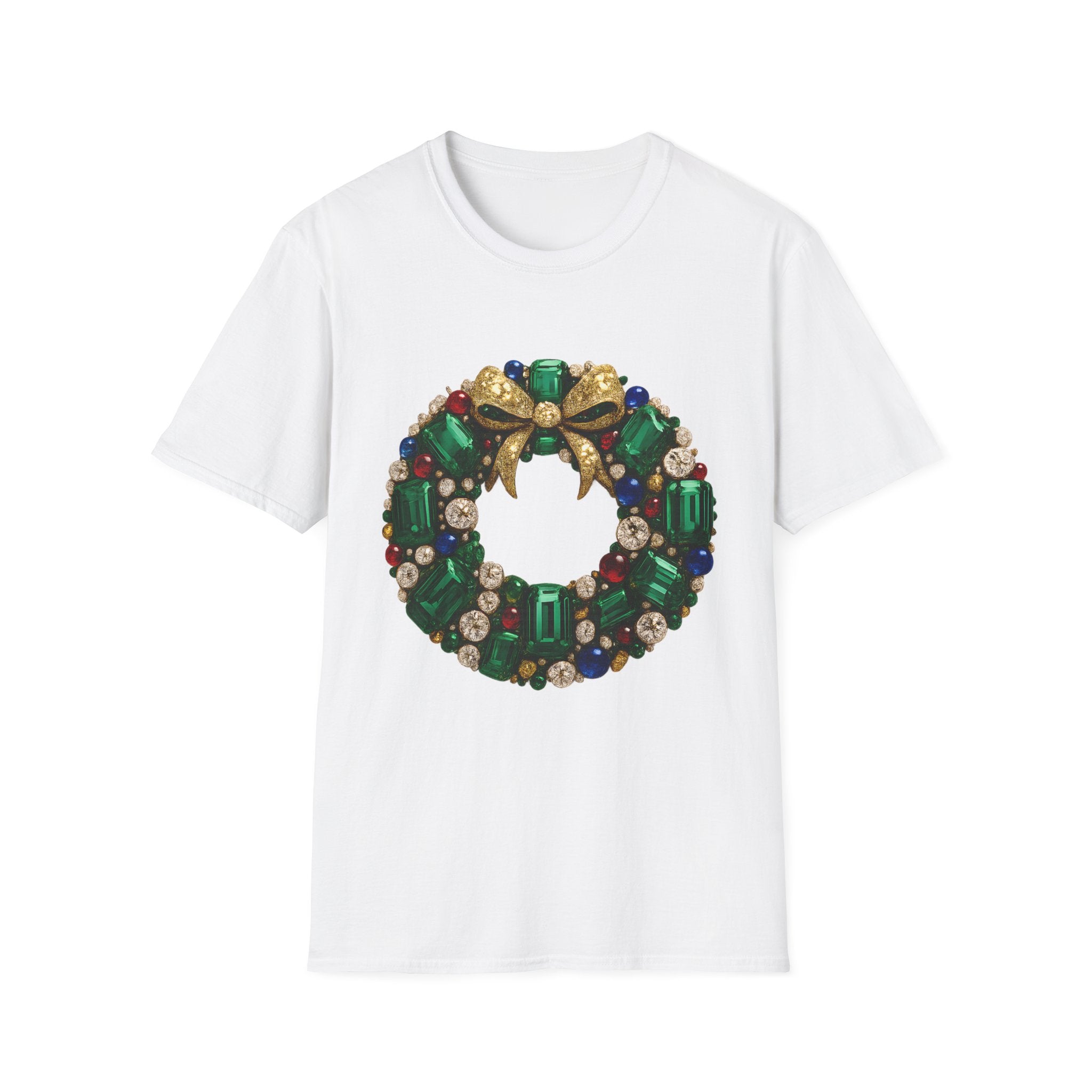Christmas Jewel Wreath T-Shirt - Gildan Tee