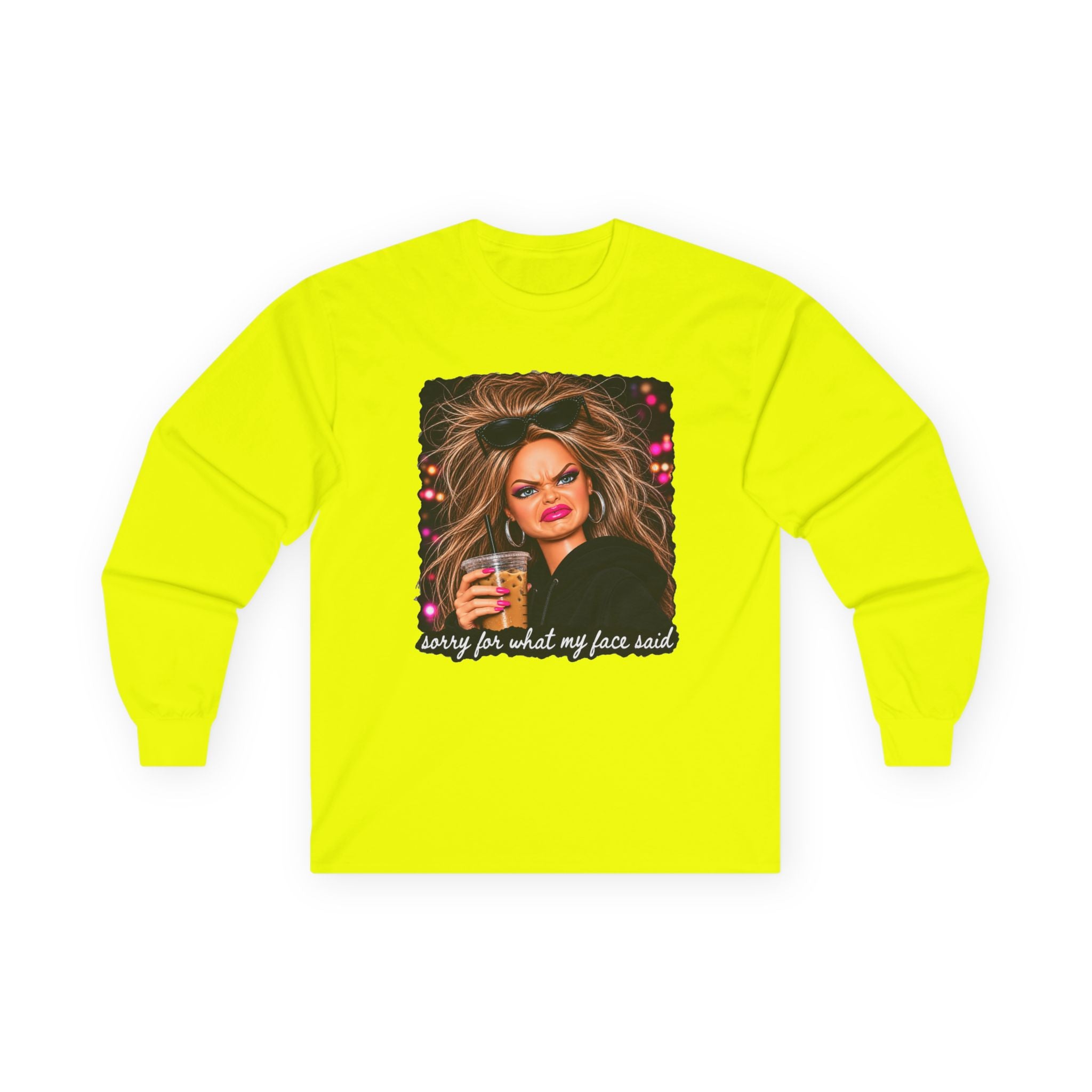 Sorry For What My Face Said Long Sleeve Tee - Gildan