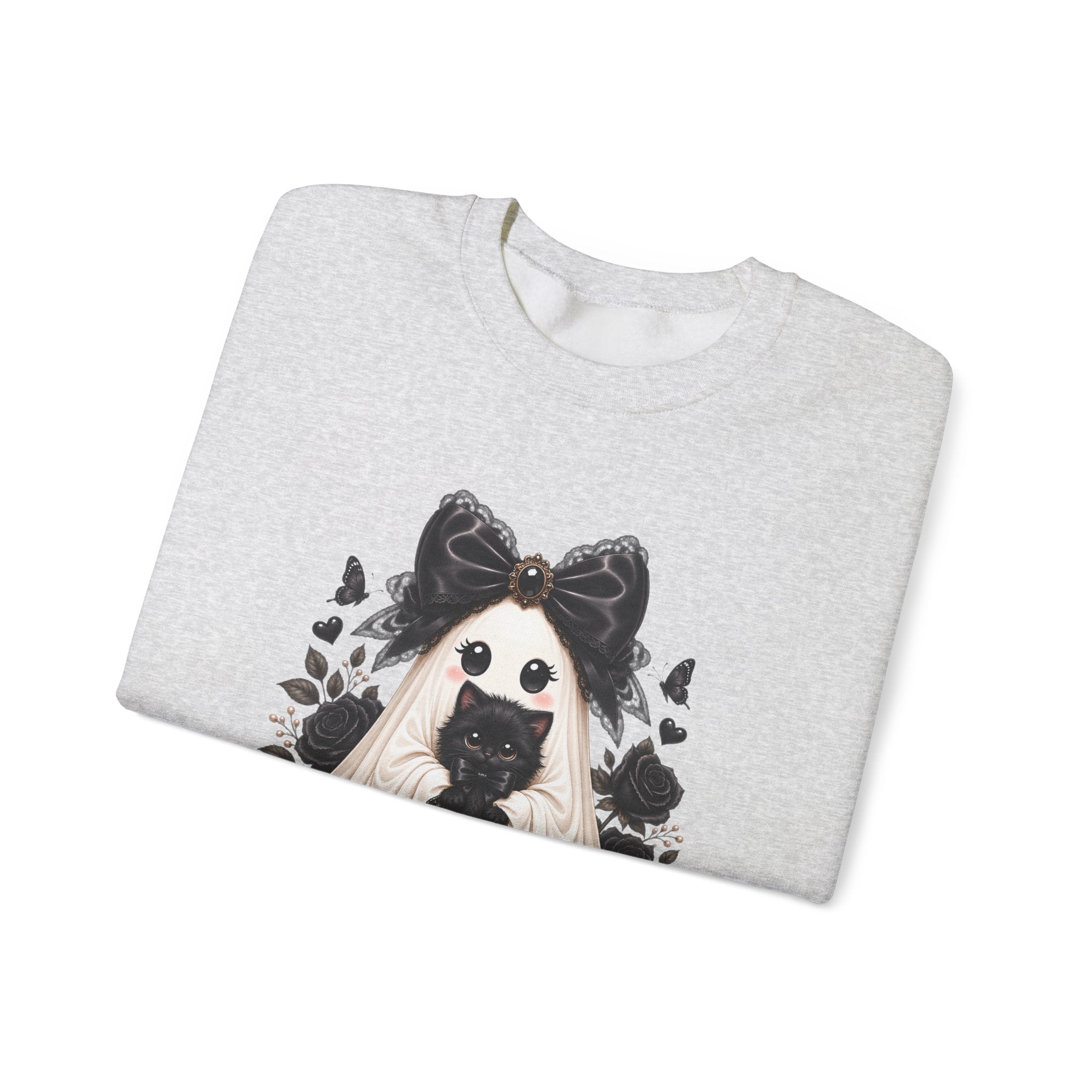 Lace Kitten Ghost Sweatshirt - Gildan