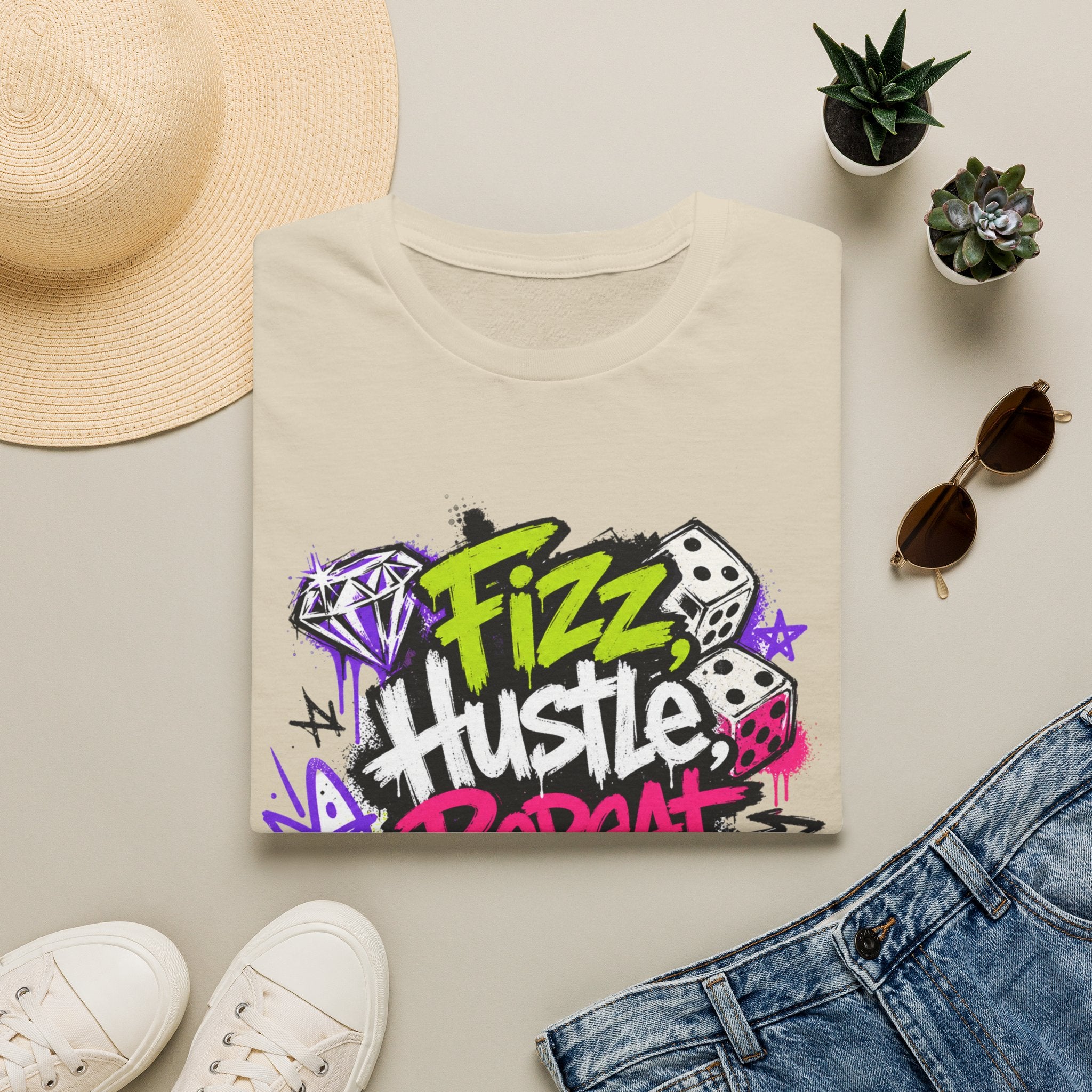 Fizz Hustle Repeat Tee - Gildan