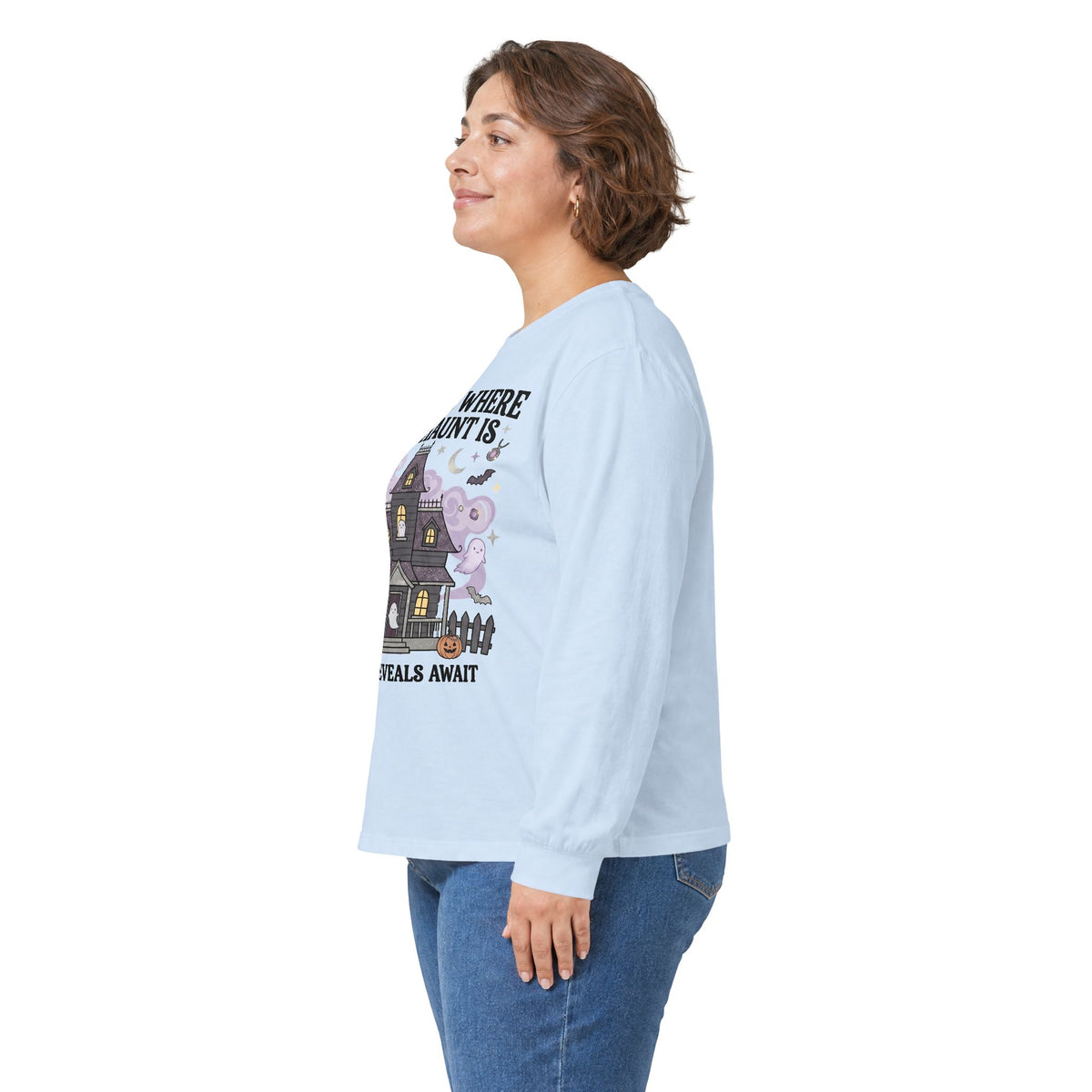 Home Is Where The Haunt Is Long Sleeve Tee - Gildan