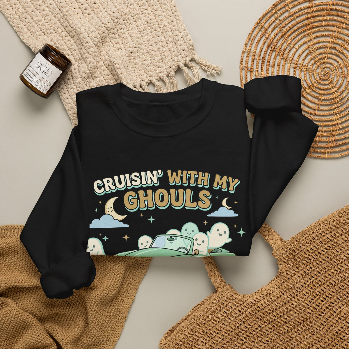 Cruisin' With My Ghouls Sweatshirt - Gildan