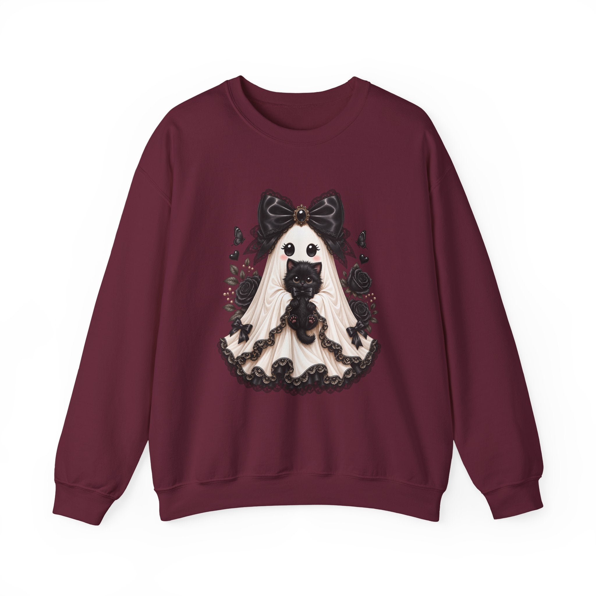 Lace Kitten Ghost Sweatshirt - Gildan