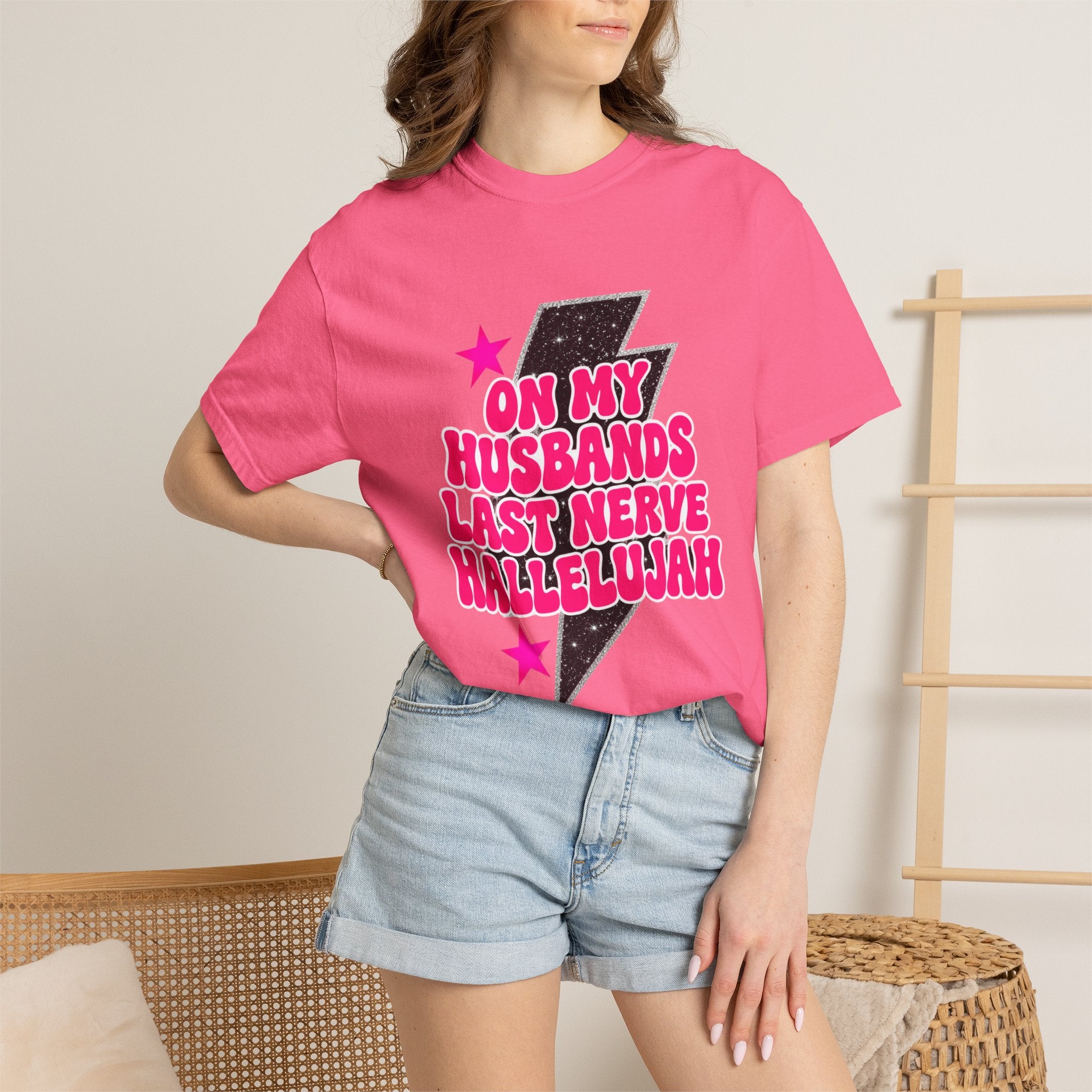 On My Husbands Last Nerve Hallelujah Tee - Comfort Colors
